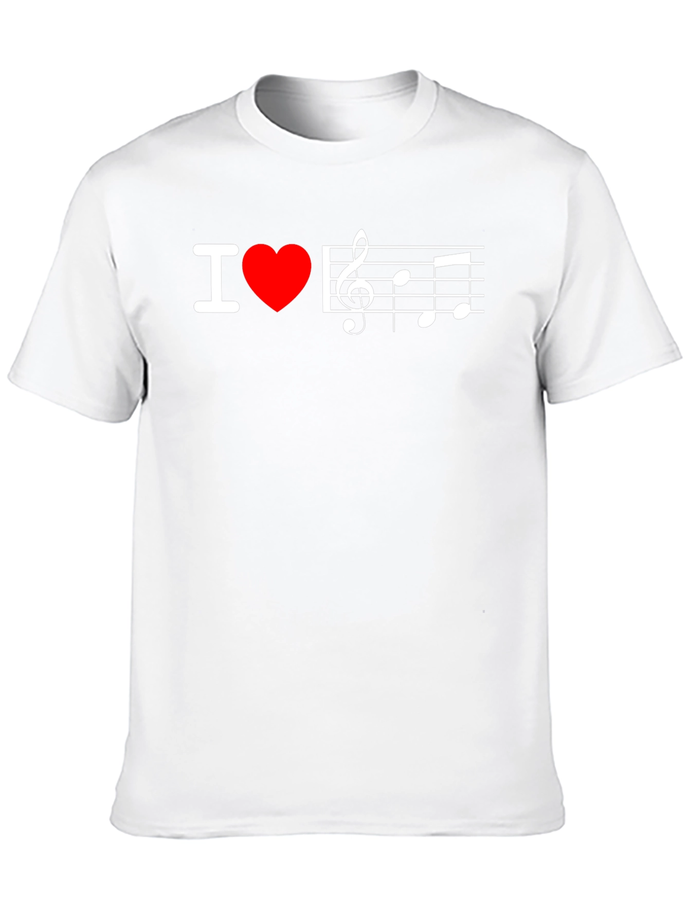 I Love Music T-Shirt - Treble Clef Heart Tee