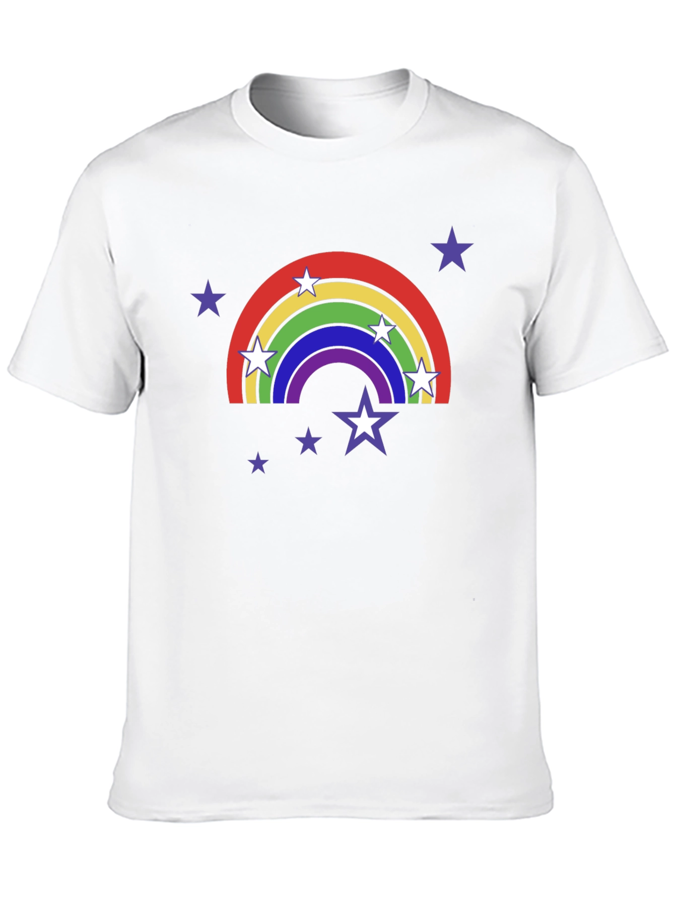 Rainbow Star T-Shirt - Black Cotton Tee