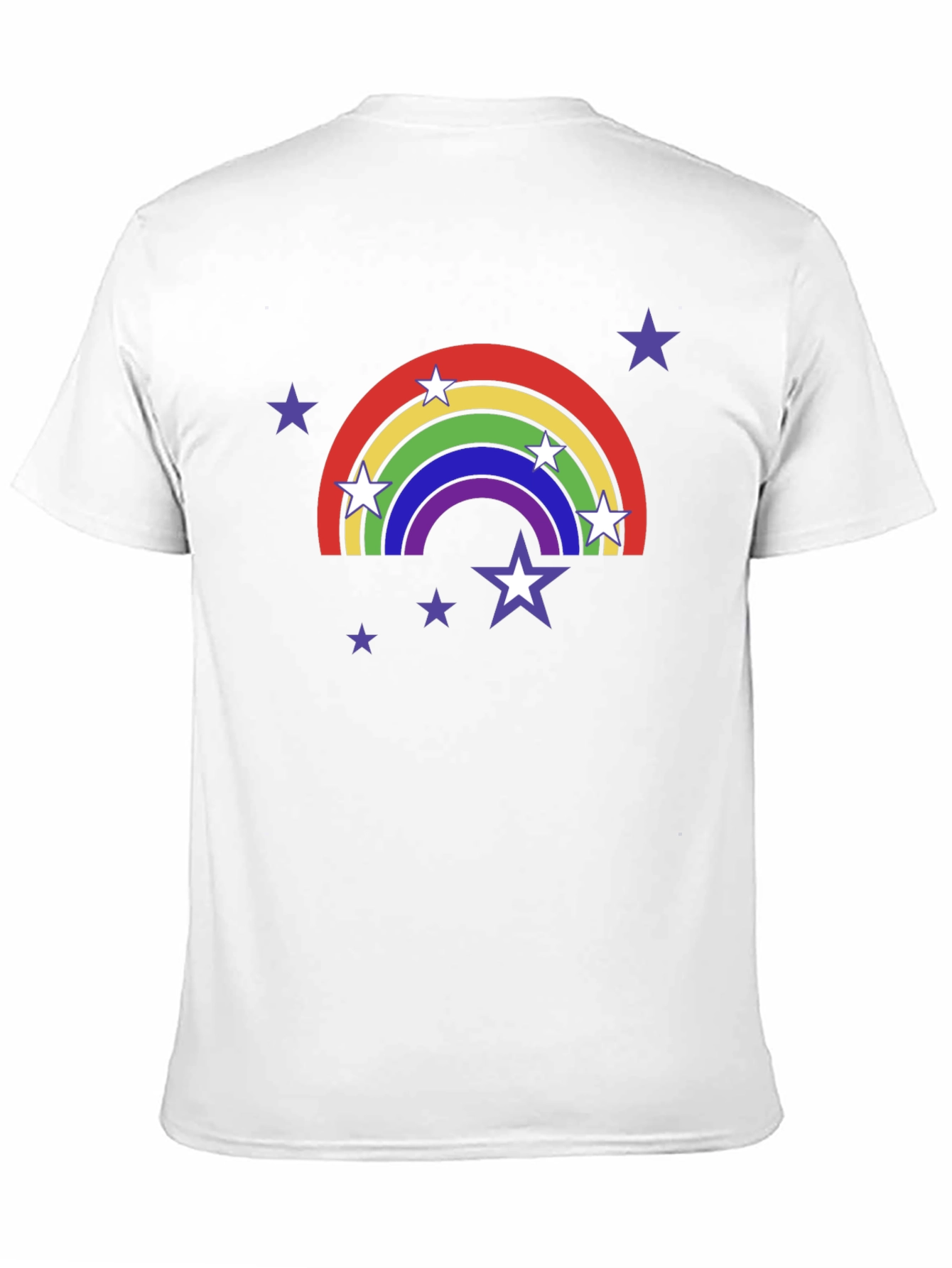 Rainbow Star T-Shirt - Black Cotton Tee