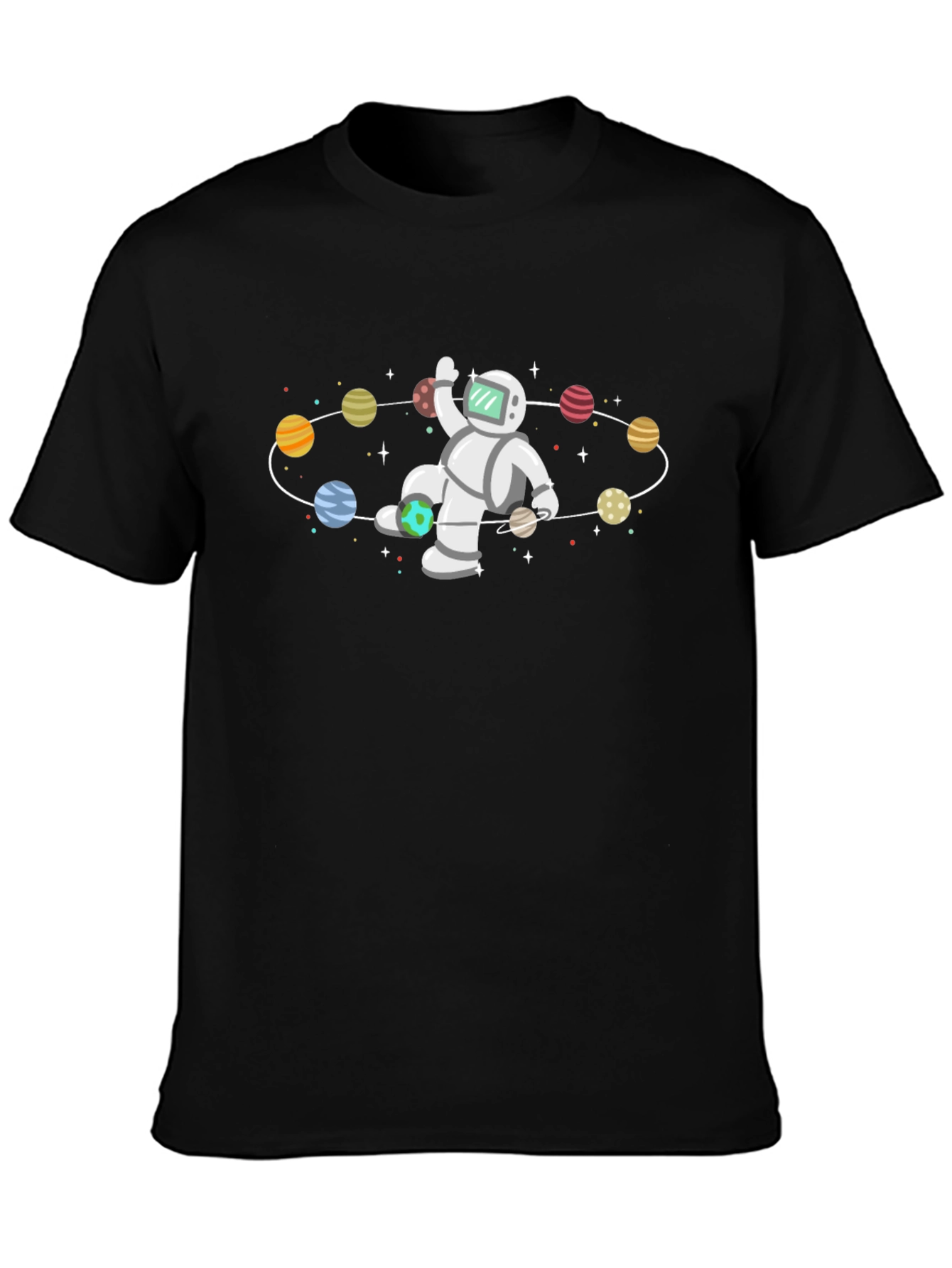 Astronaut Orbit T-Shirt - Space Planets Graphic Tee
