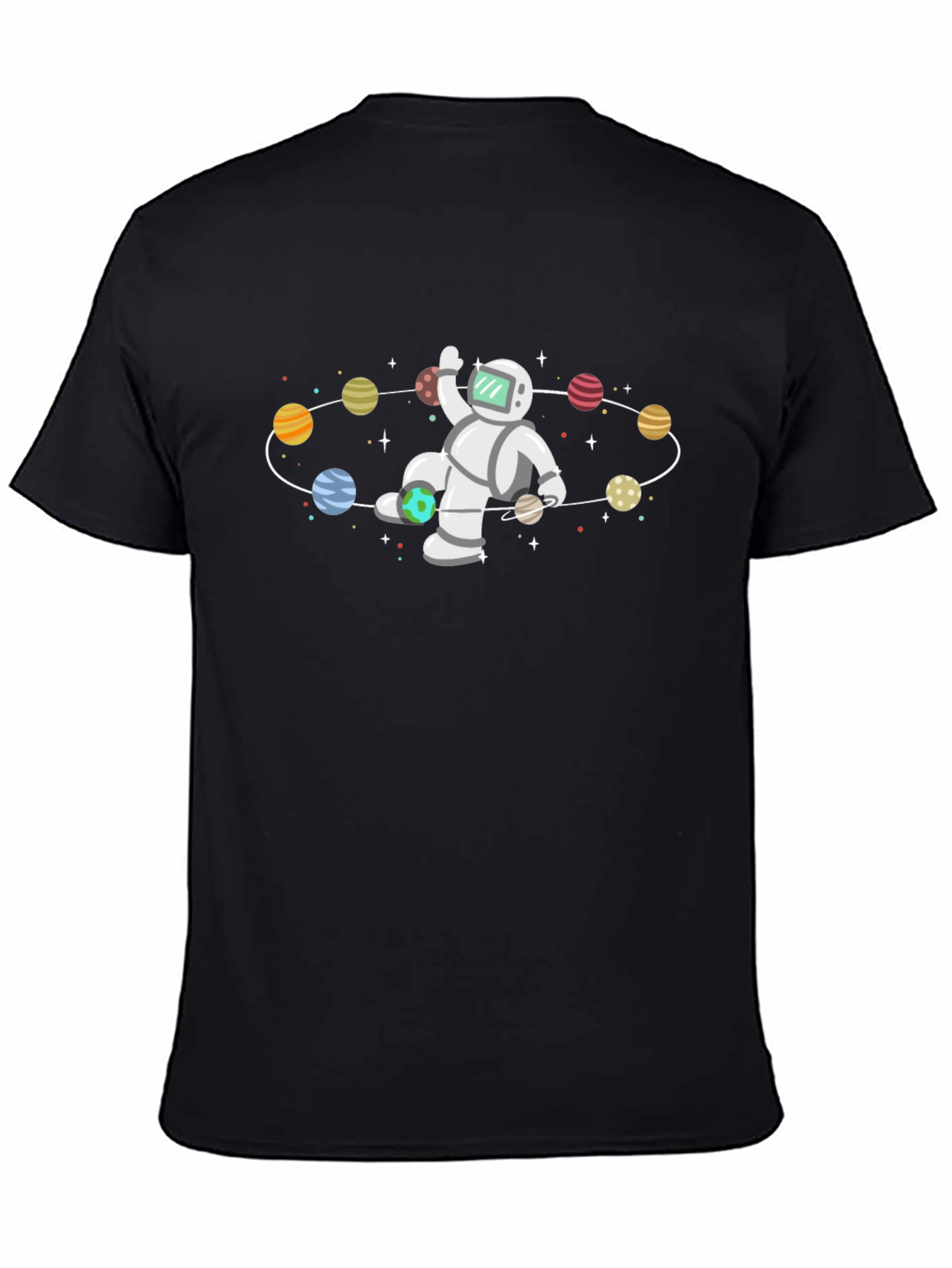 Astronaut Orbit T-Shirt - Space Planets Graphic Tee