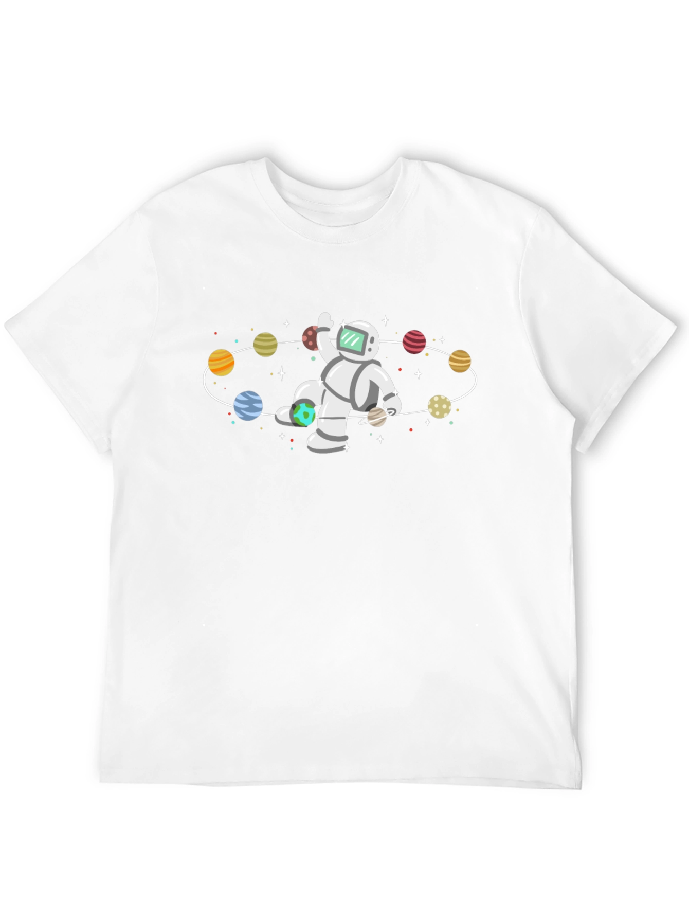 Astronaut Orbit T-Shirt - Space Planets Graphic Tee