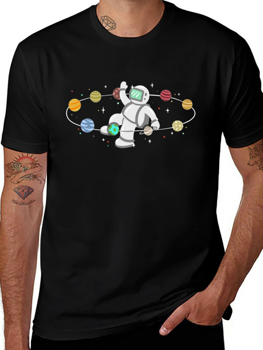Astronaut Orbit T-Shirt - Space Planets Graphic Tee