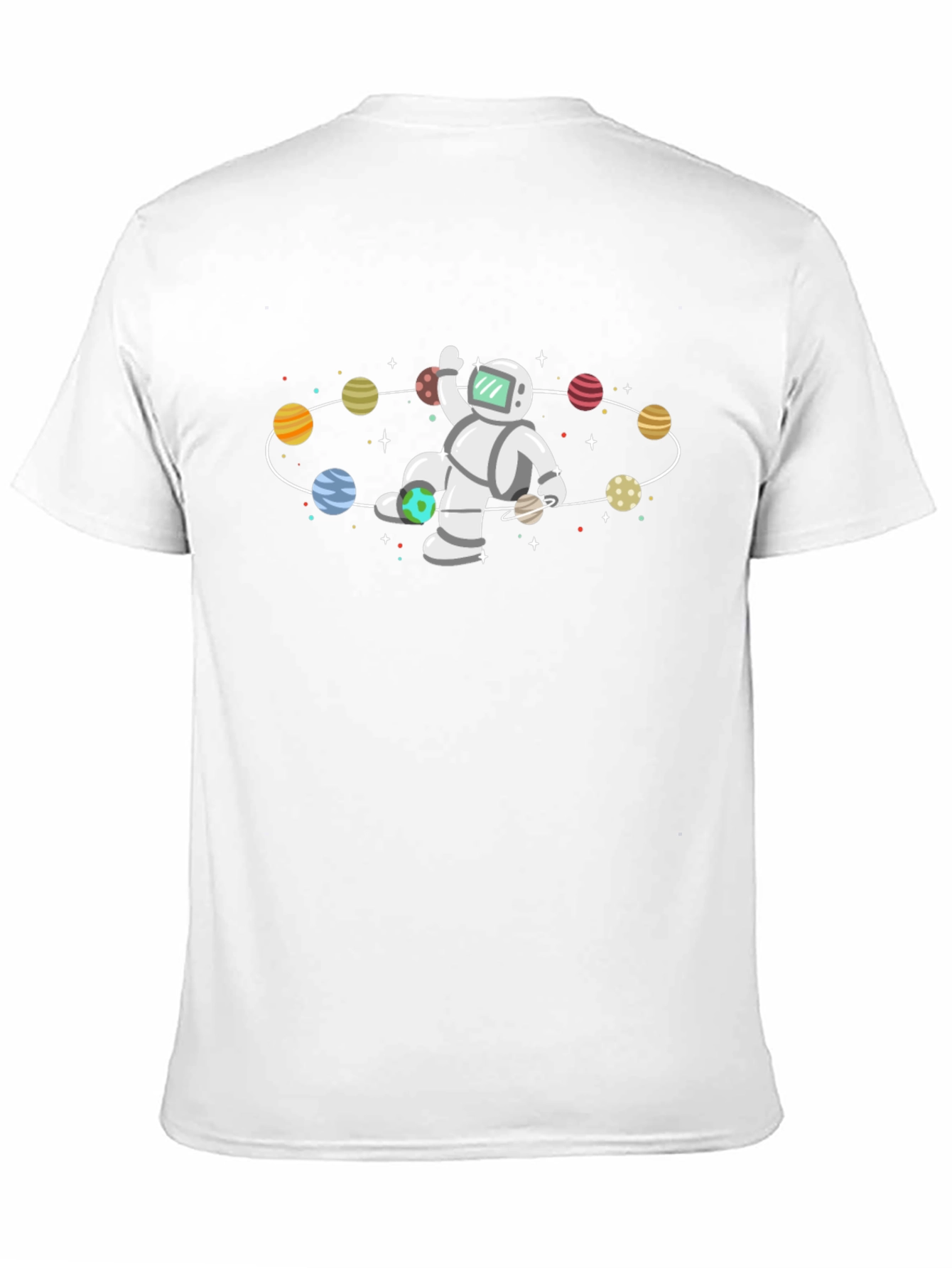 Astronaut Orbit T-Shirt - Space Planets Graphic Tee