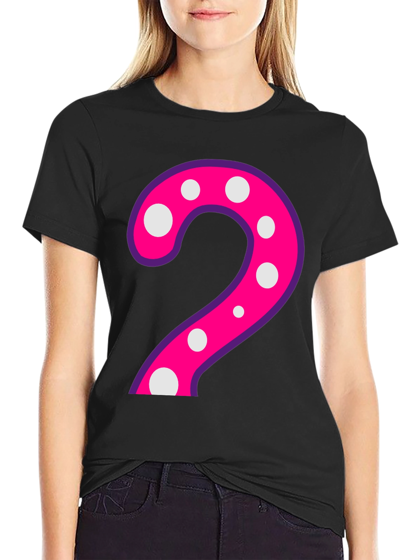 Polka Dot Number 2 Black T-Shirt
