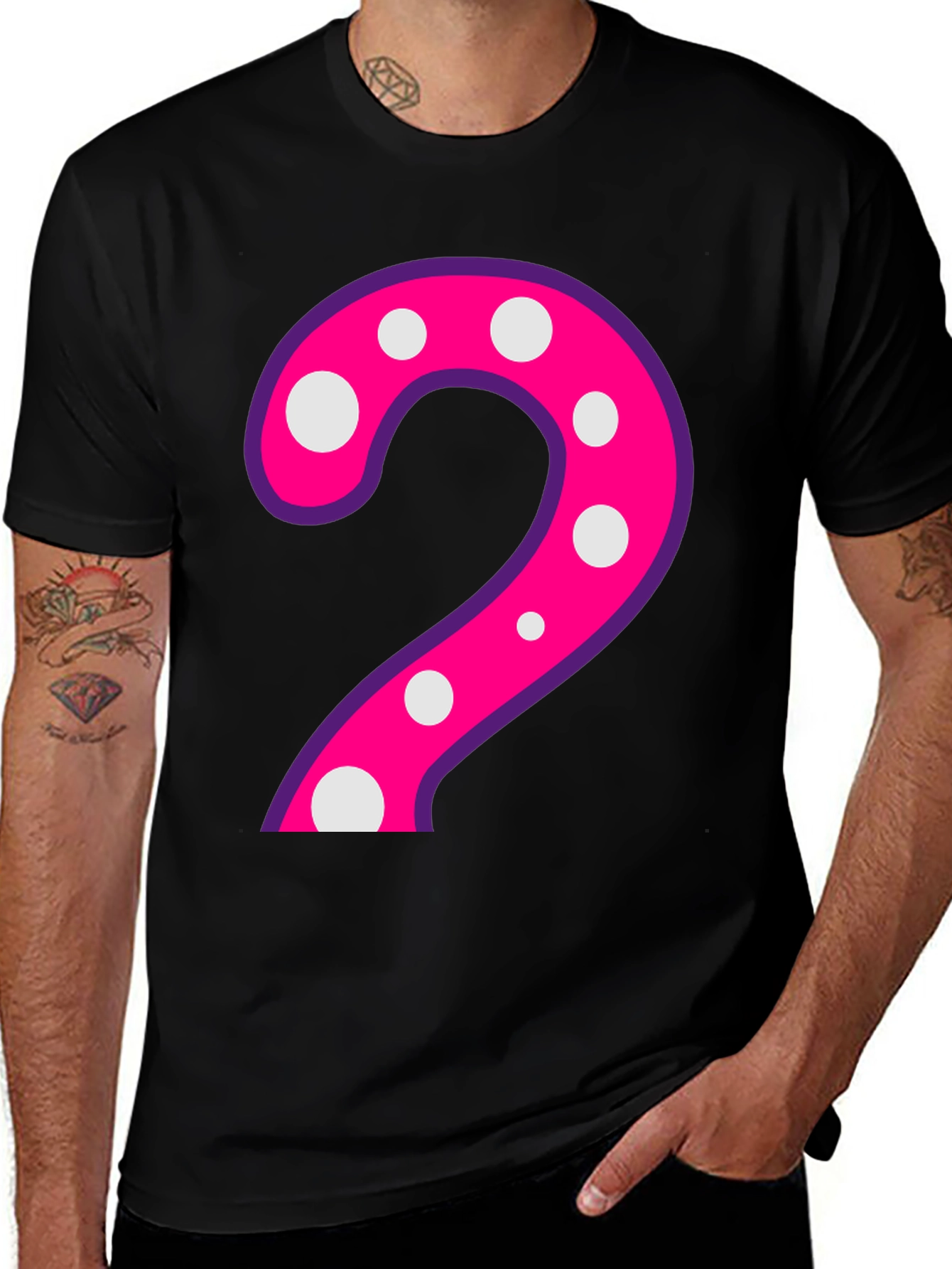 Polka Dot Number 2 Black T-Shirt