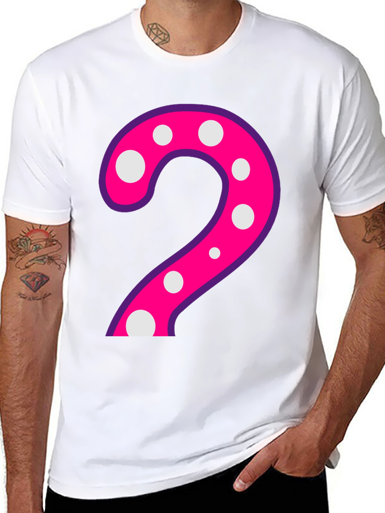 Polka Dot Number 2 Black T-Shirt