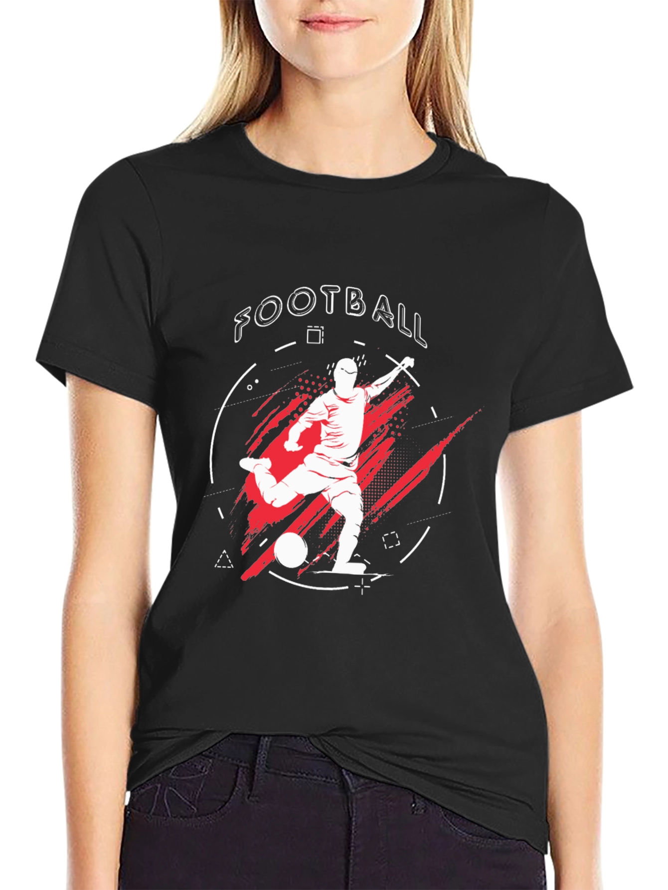 Football Graphic Tee - Sporty Black T-Shirt