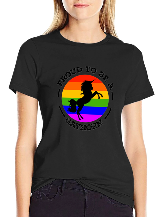 Proud Gayhorn LGBTQ+ Rainbow Unicorn T-Shirt