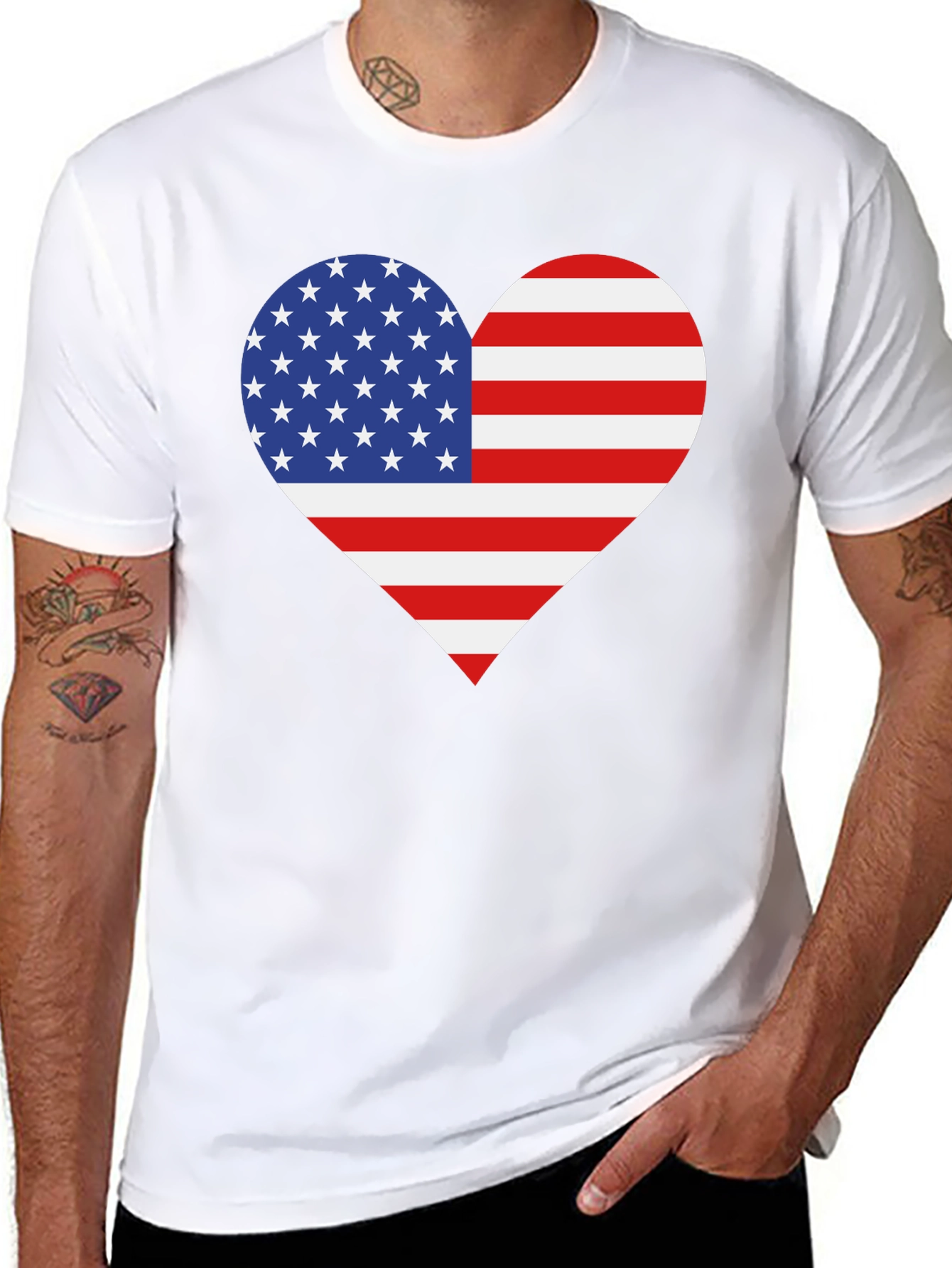 American Flag Heart Graphic Tee