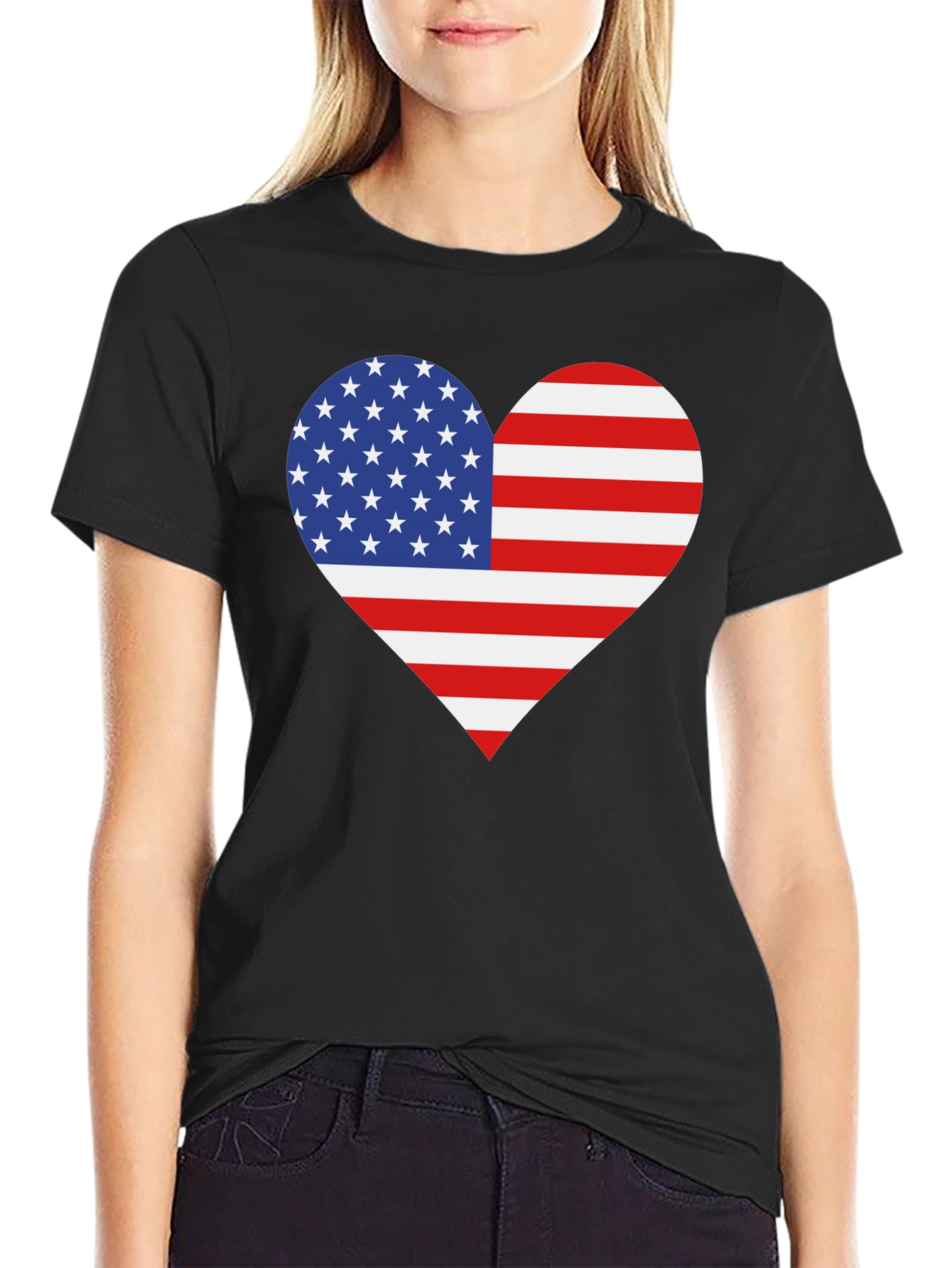 American Flag Heart Graphic Tee