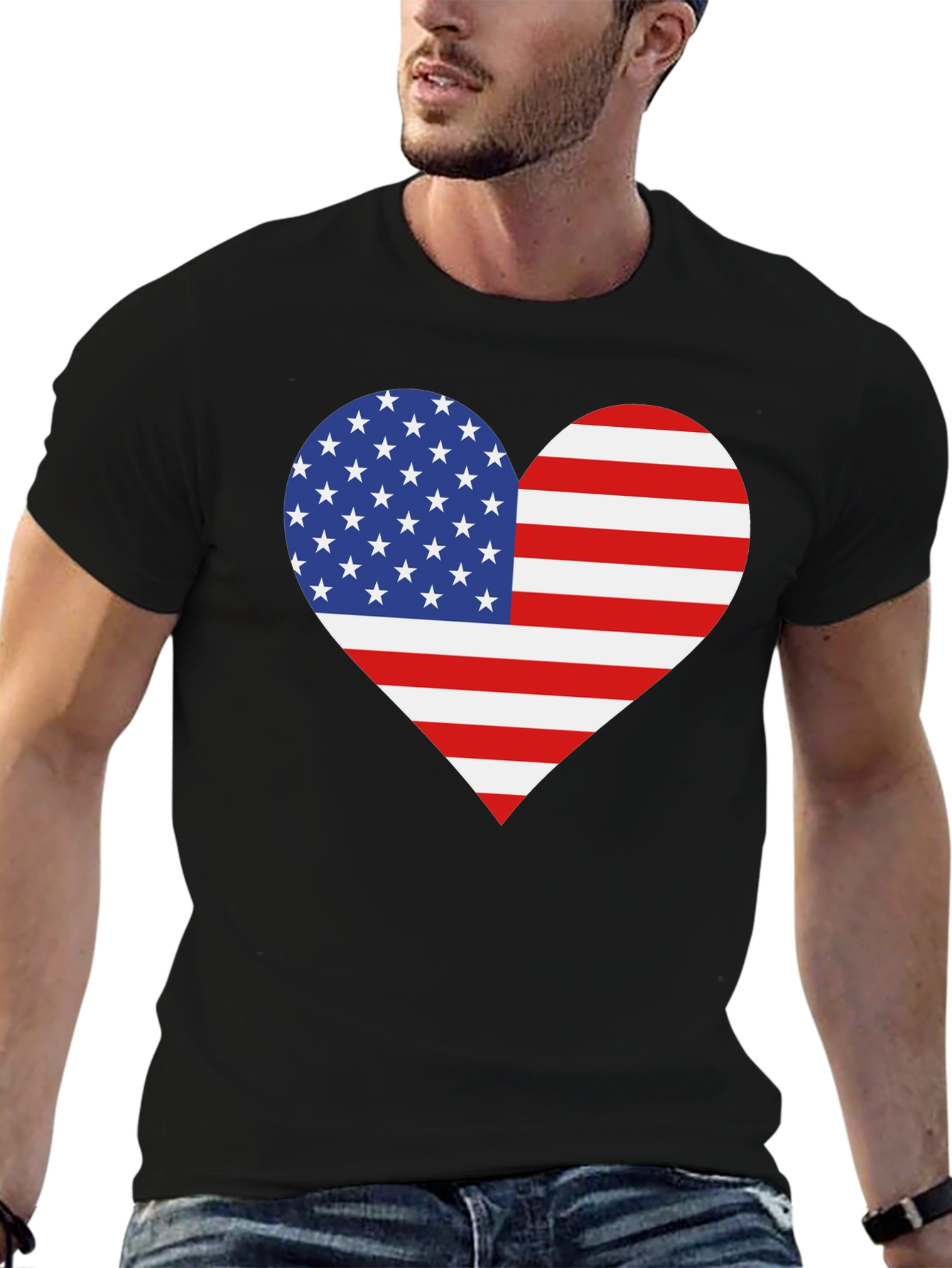 American Flag Heart Graphic Tee