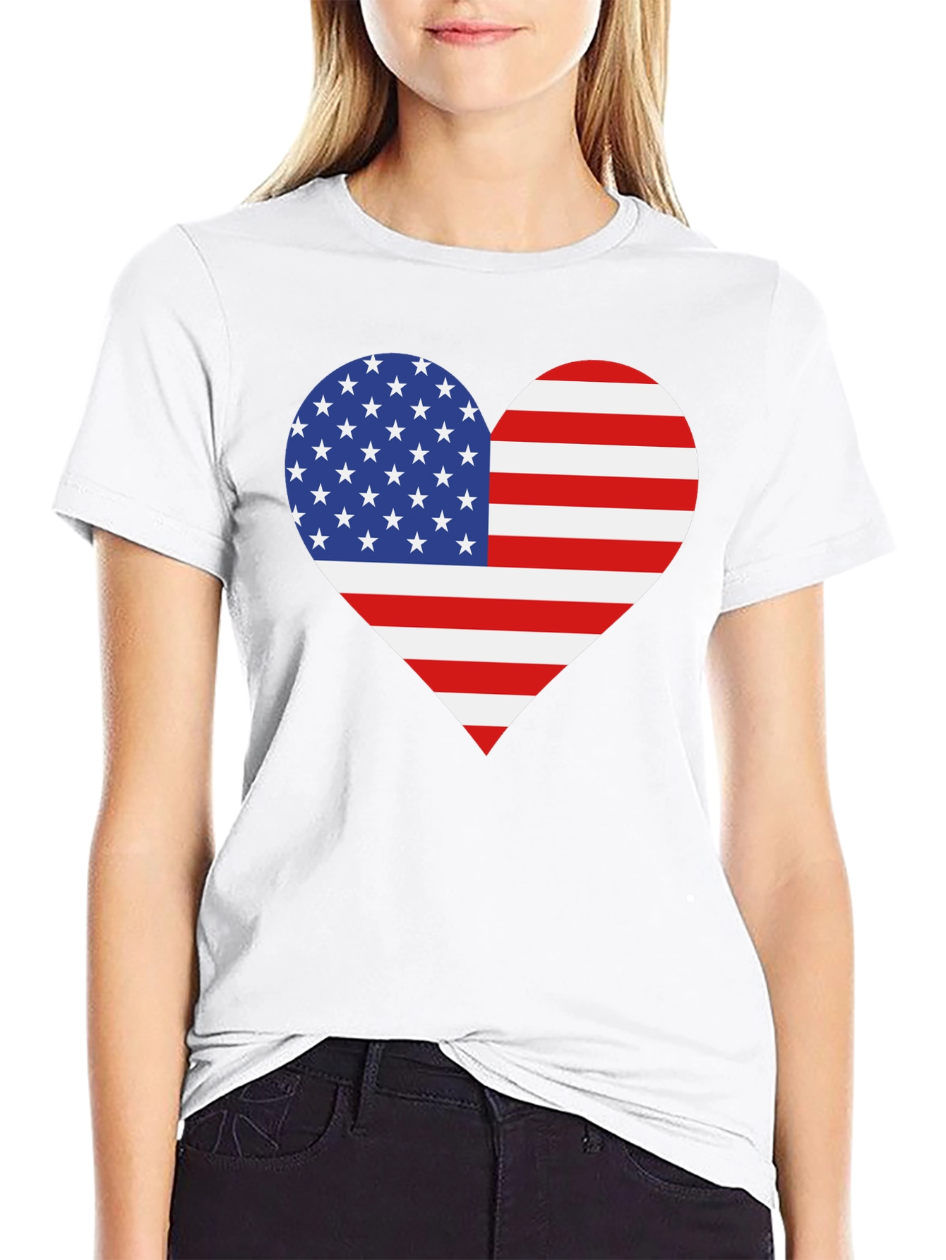 American Flag Heart Graphic Tee