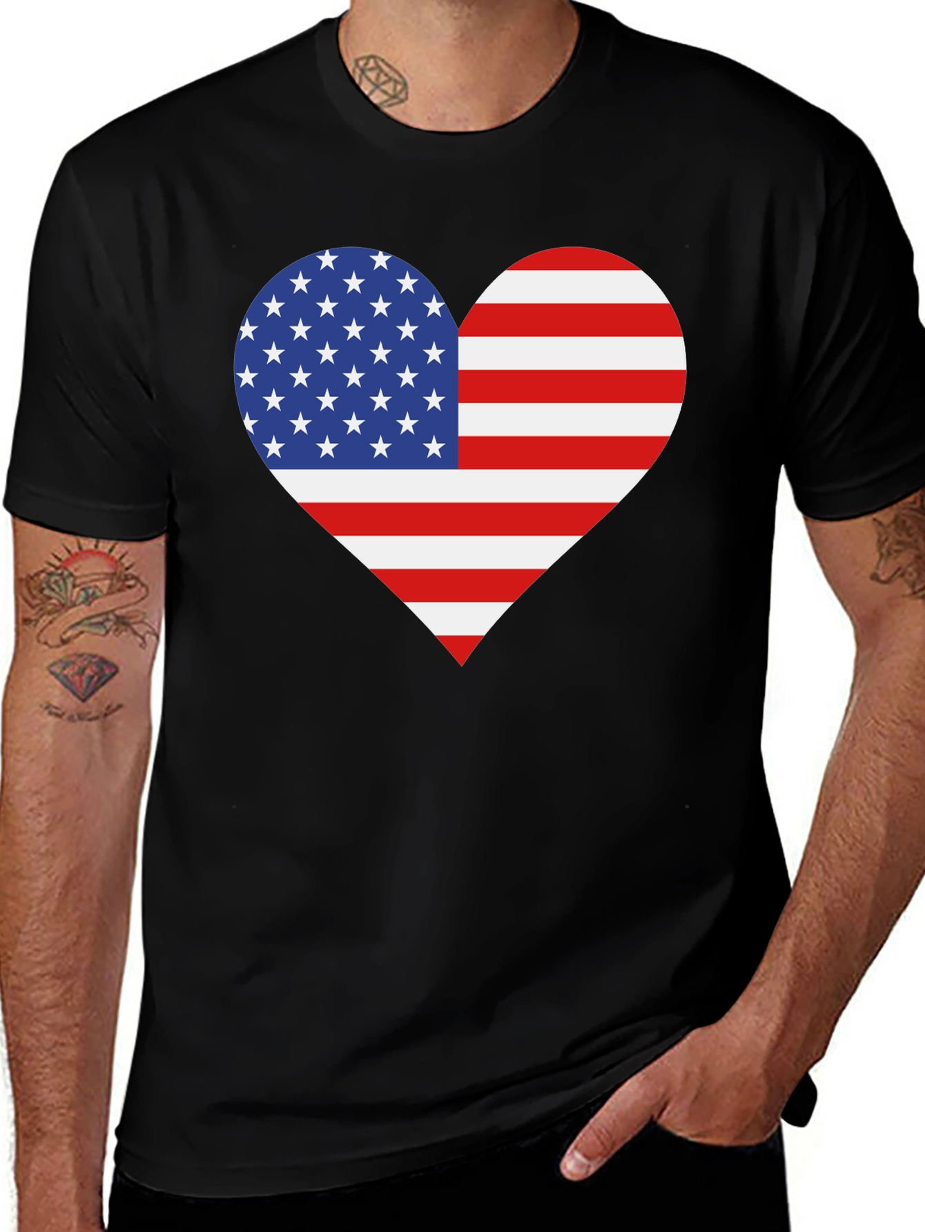 American Flag Heart Graphic Tee