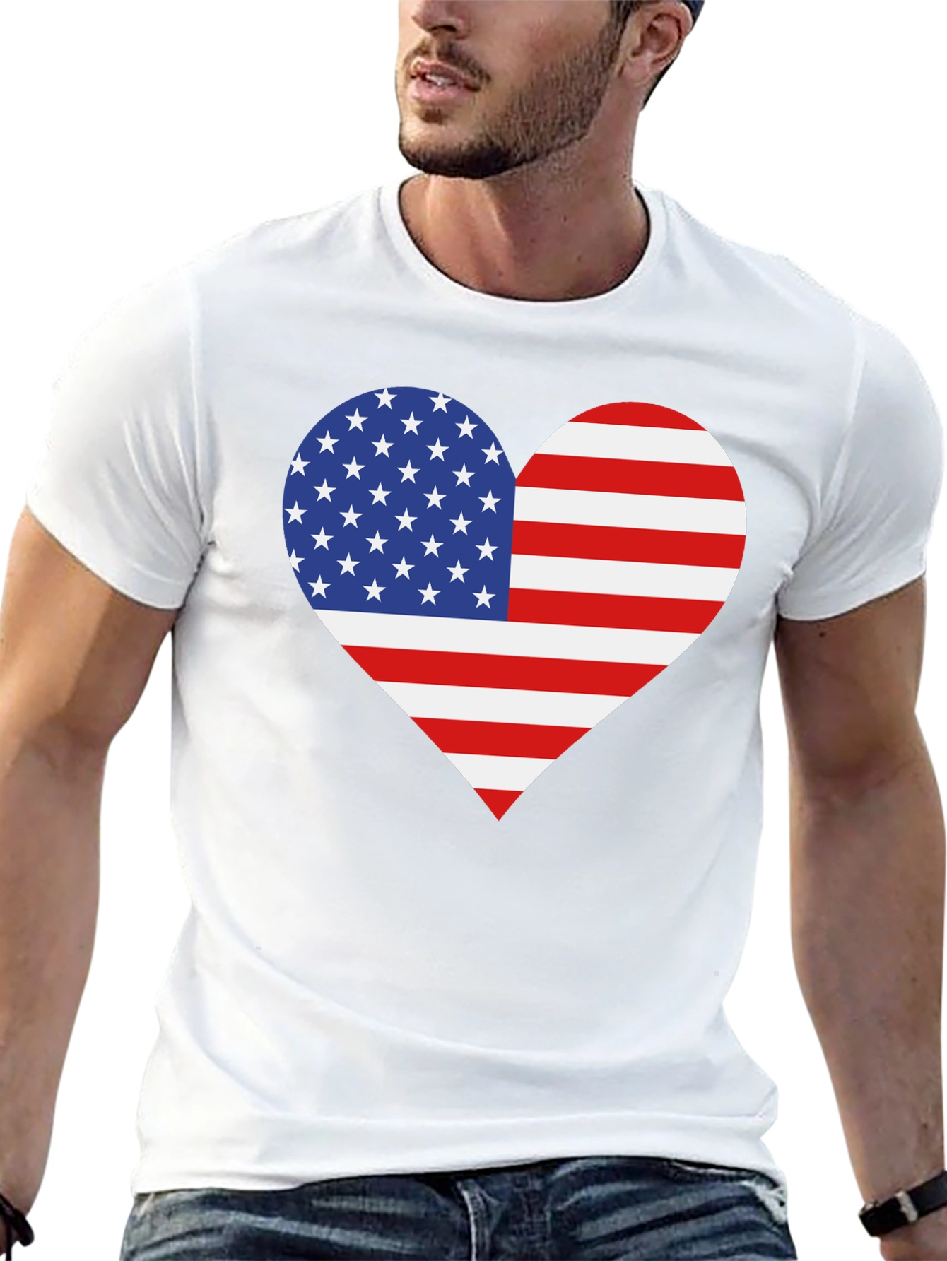 American Flag Heart Graphic Tee