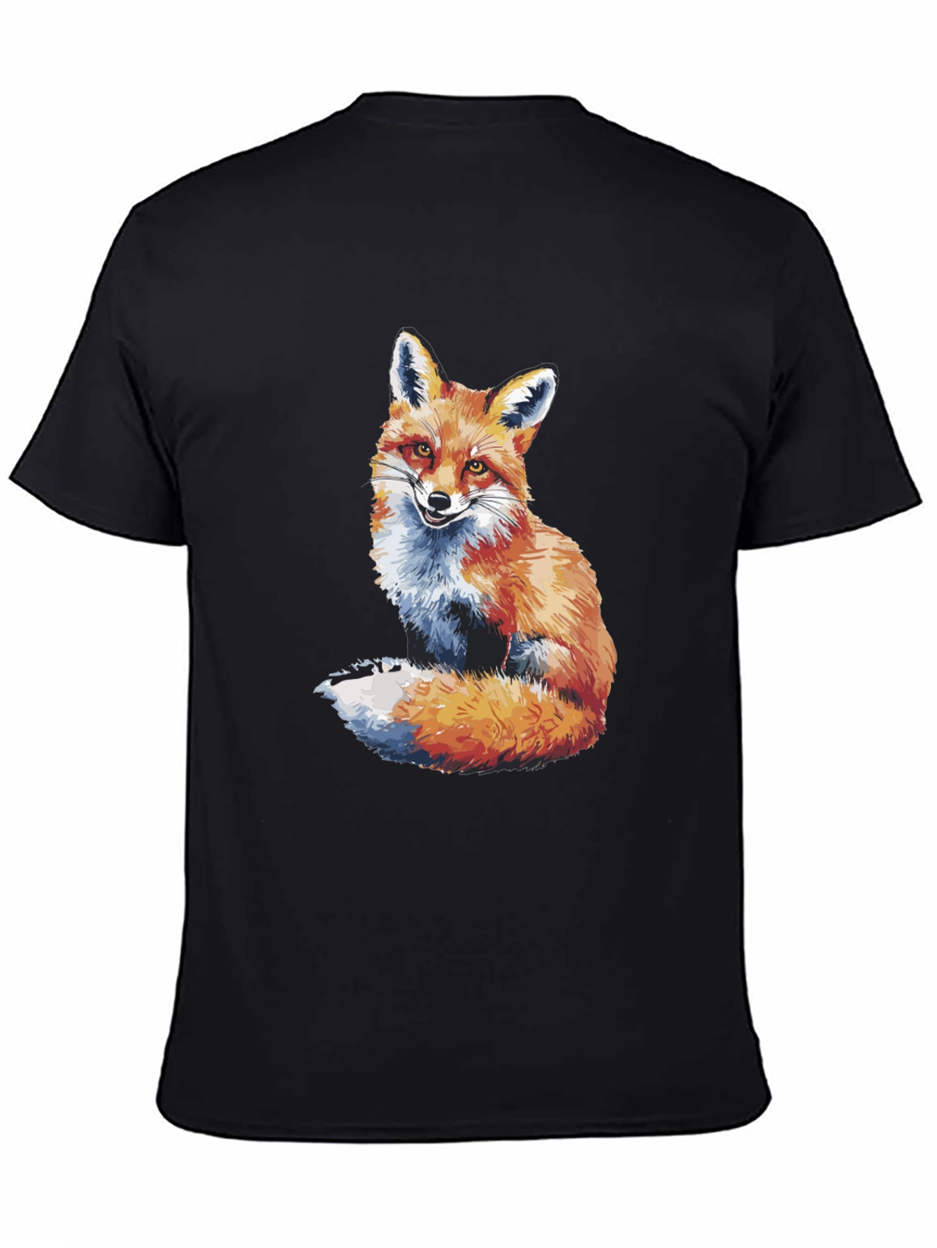 Fox Graphic Print Black T-Shirt
