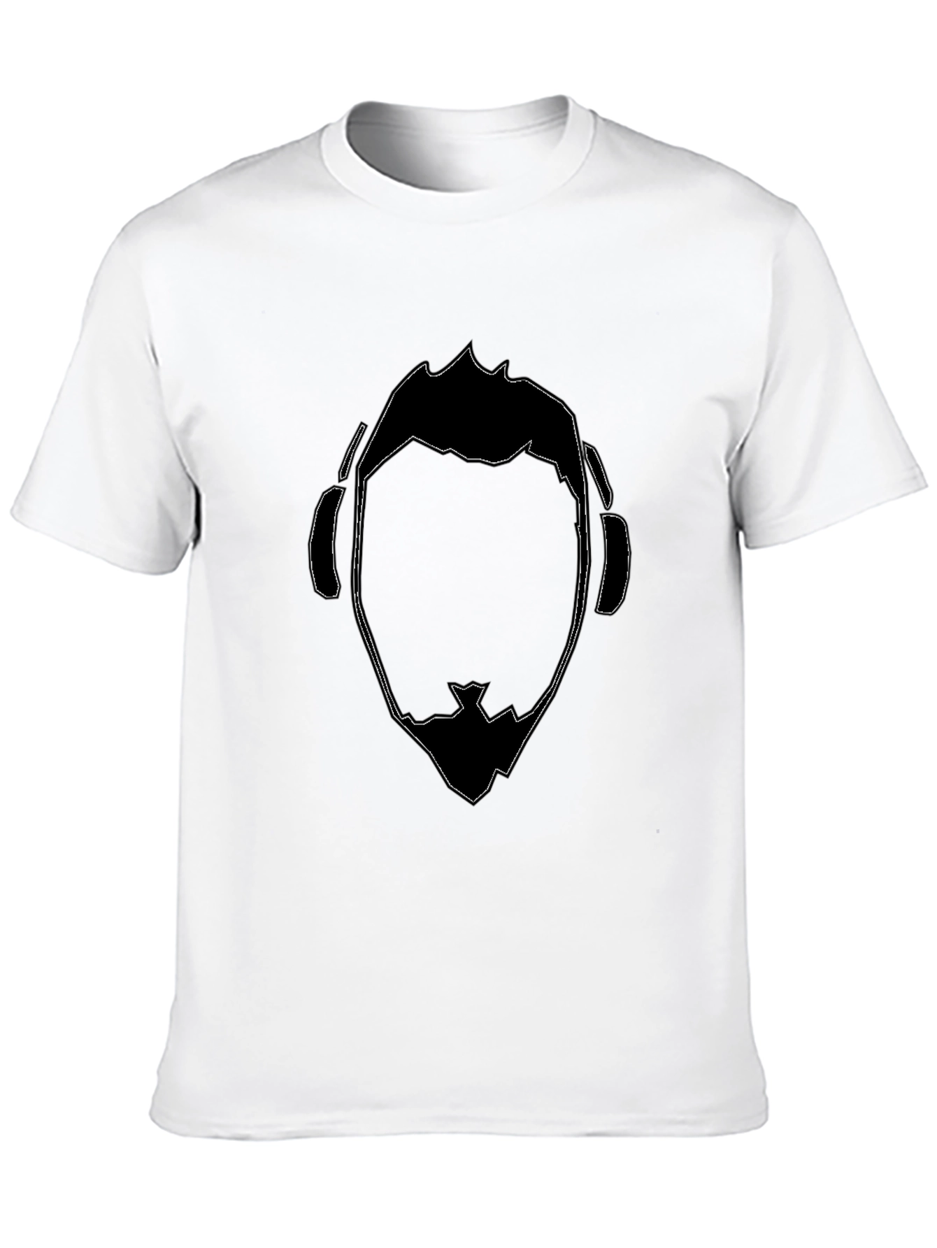 Abstract DJ Face Graphic Tee - Black Cotton T-Shirt