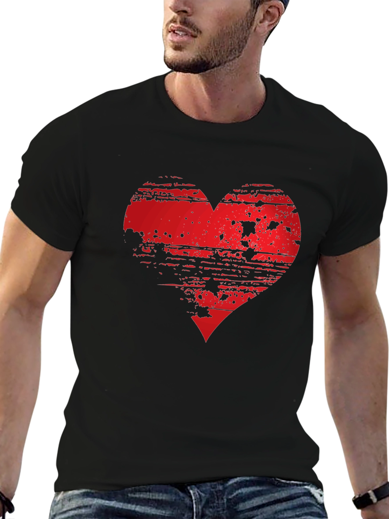 Grunge Heart Graphic Tee - Modern Style