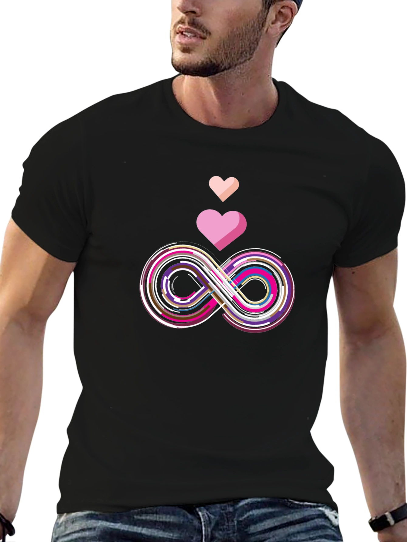 Infinity Love Graphic Tee - Stylish Black T-Shirt