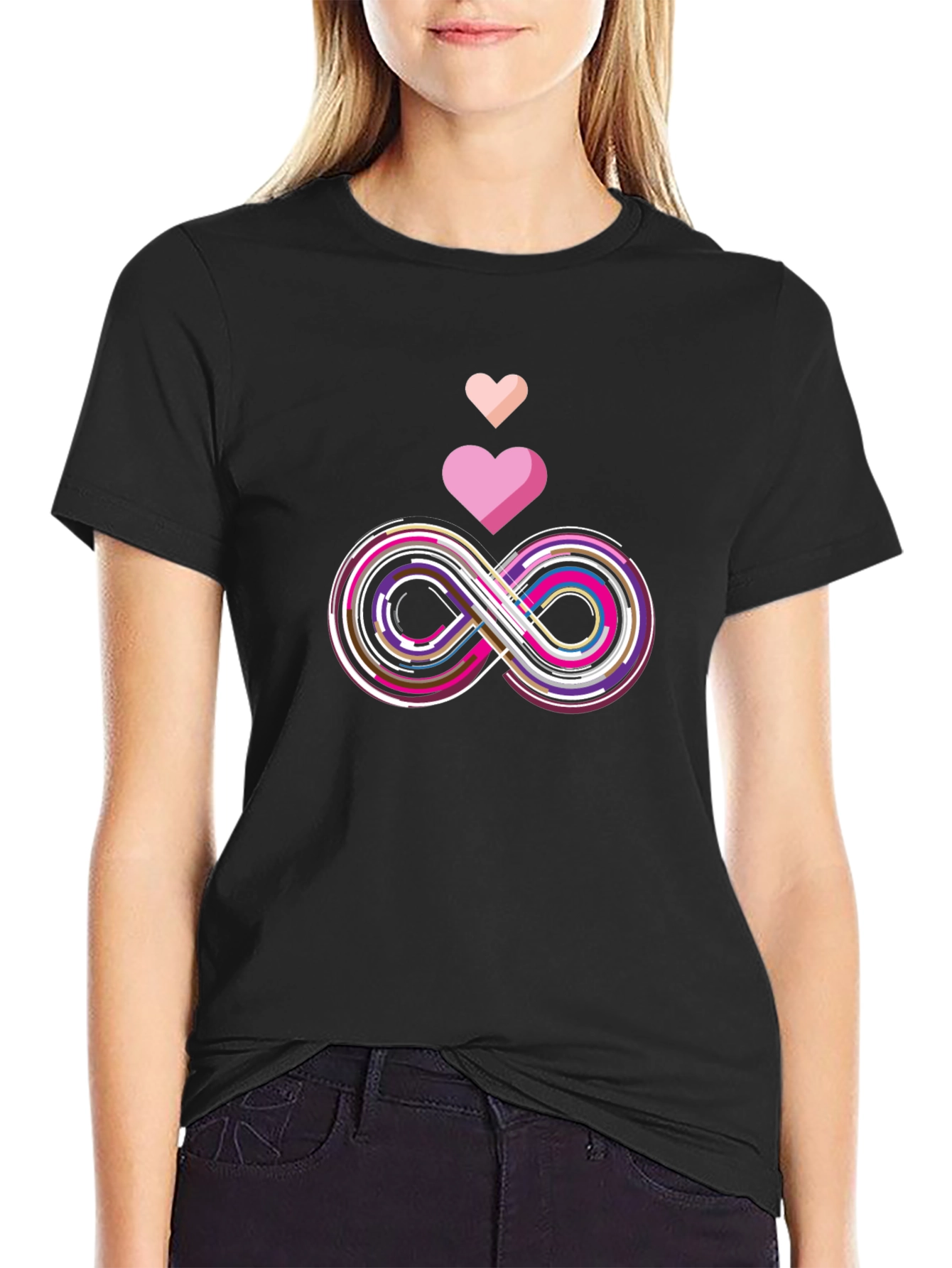 Infinity Love Graphic Tee - Stylish Black T-Shirt