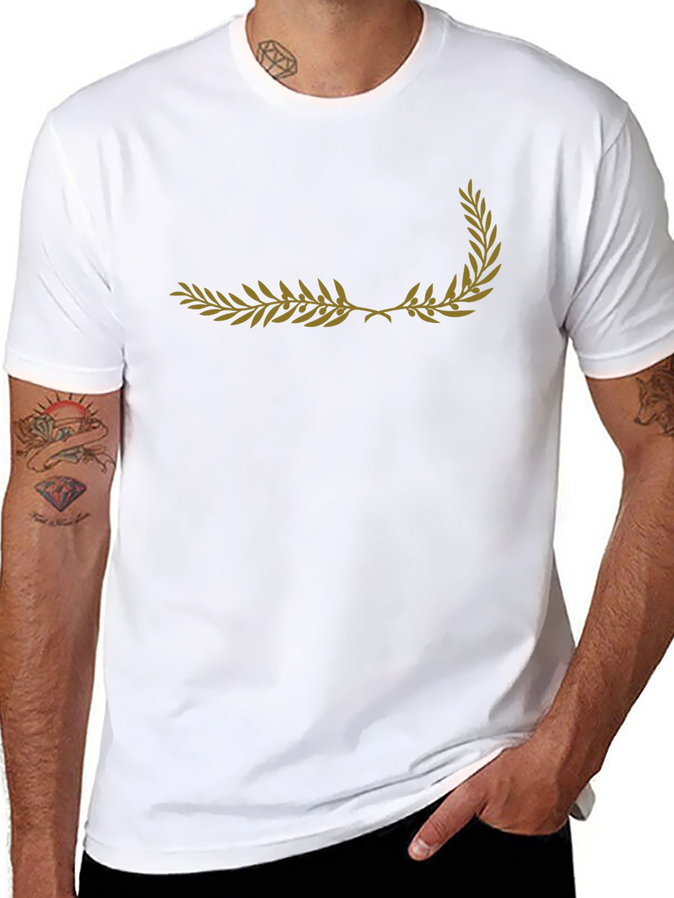Olive Branch Graphic Black T-Shirt