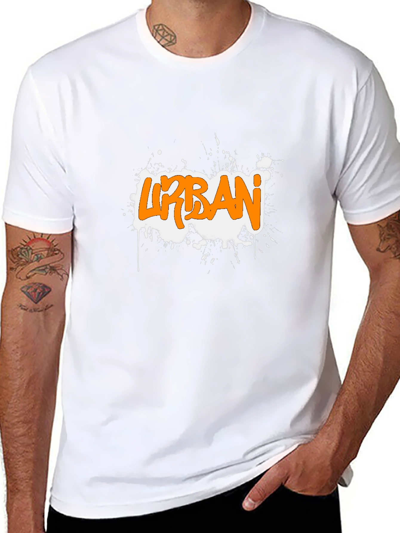 Urban Graffiti Graphic Black T-Shirt