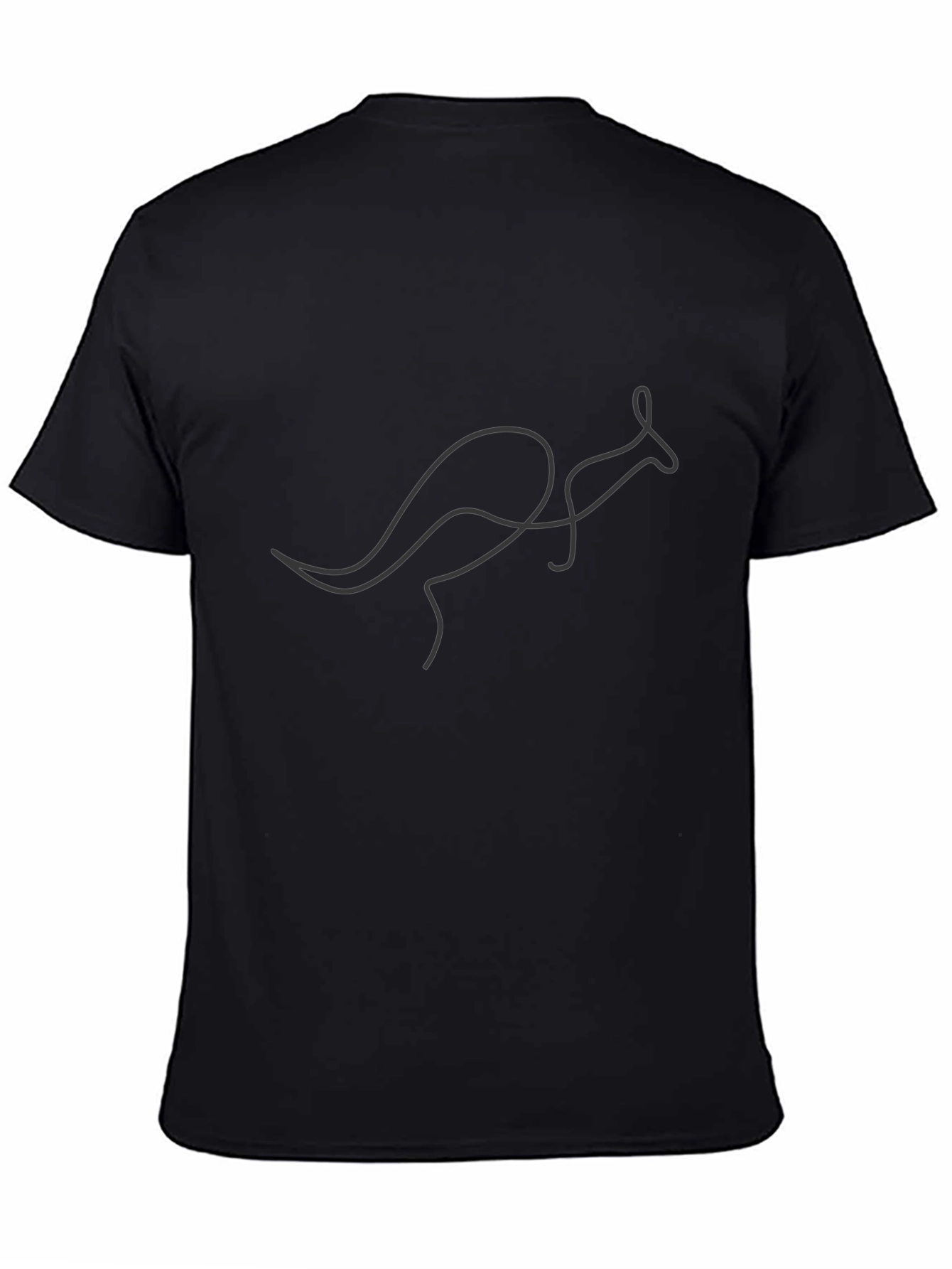 Minimalist Kangaroo Graphic Tee - Black