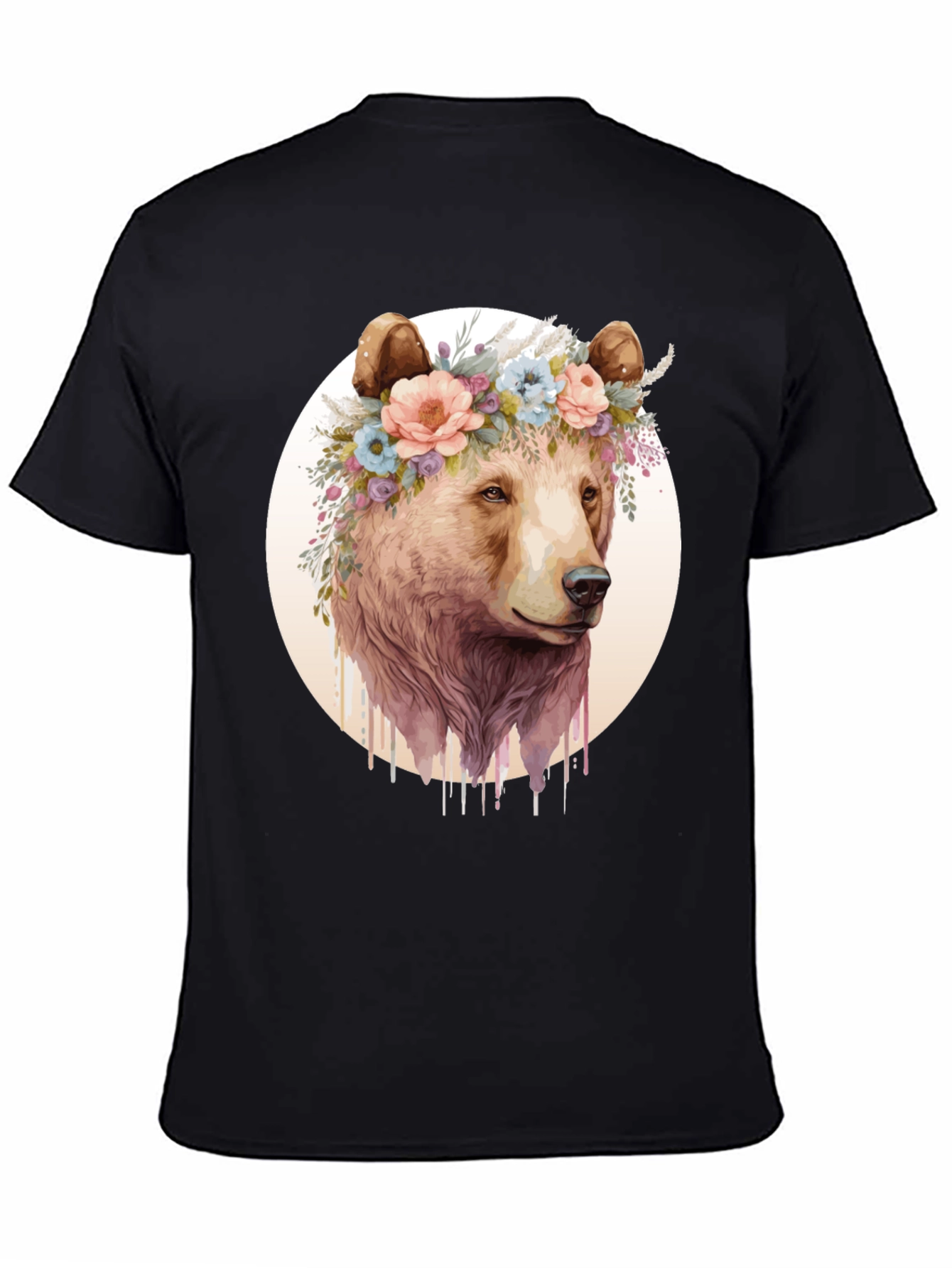 Bear with Floral Crown Graphic Tee