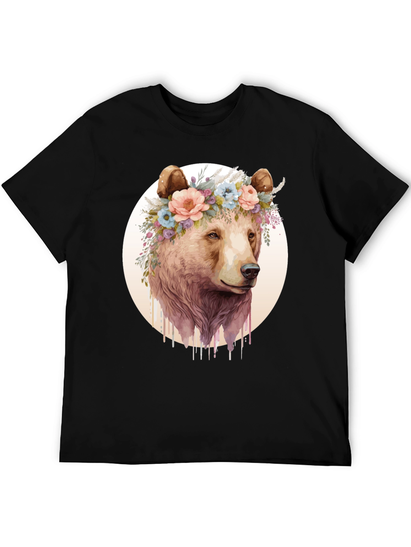 Bear with Floral Crown Graphic Tee