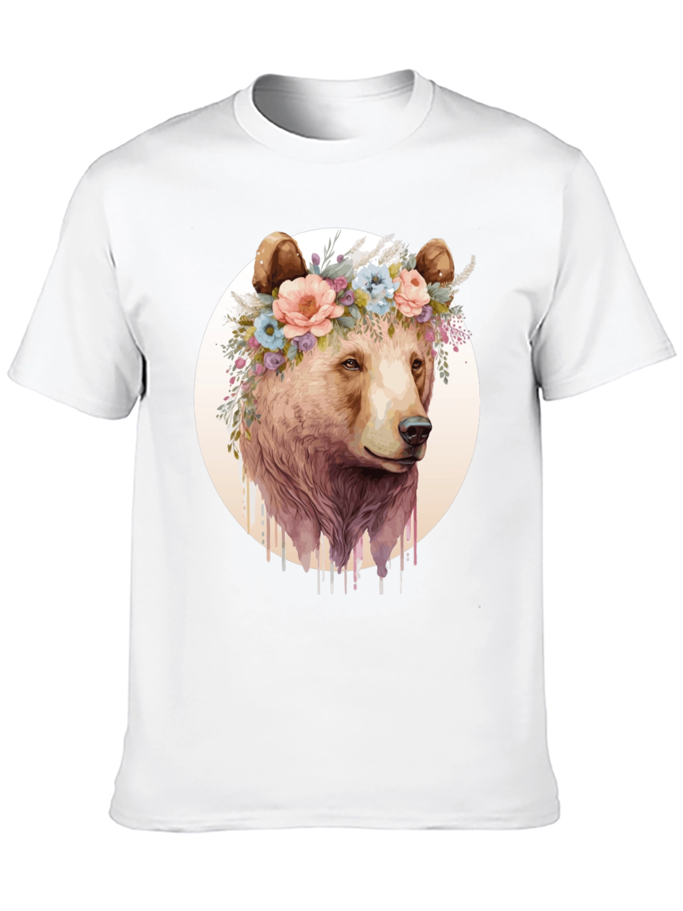 Bear with Floral Crown Graphic Tee