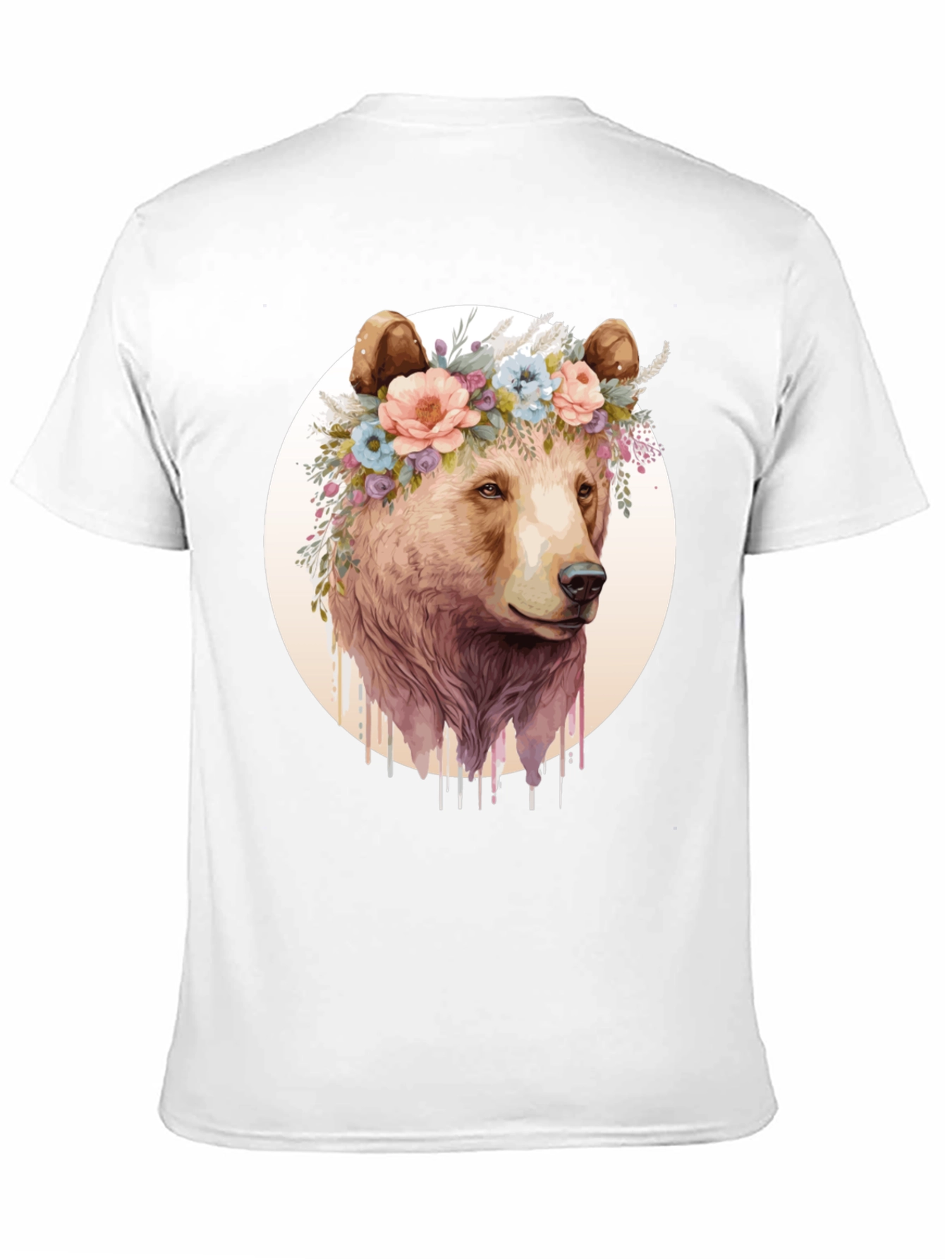 Bear with Floral Crown Graphic Tee