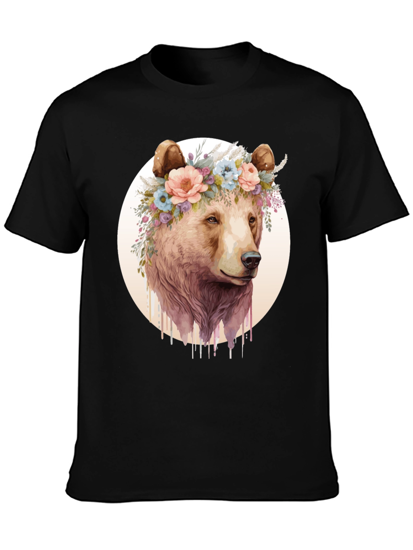 Bear with Floral Crown Graphic Tee