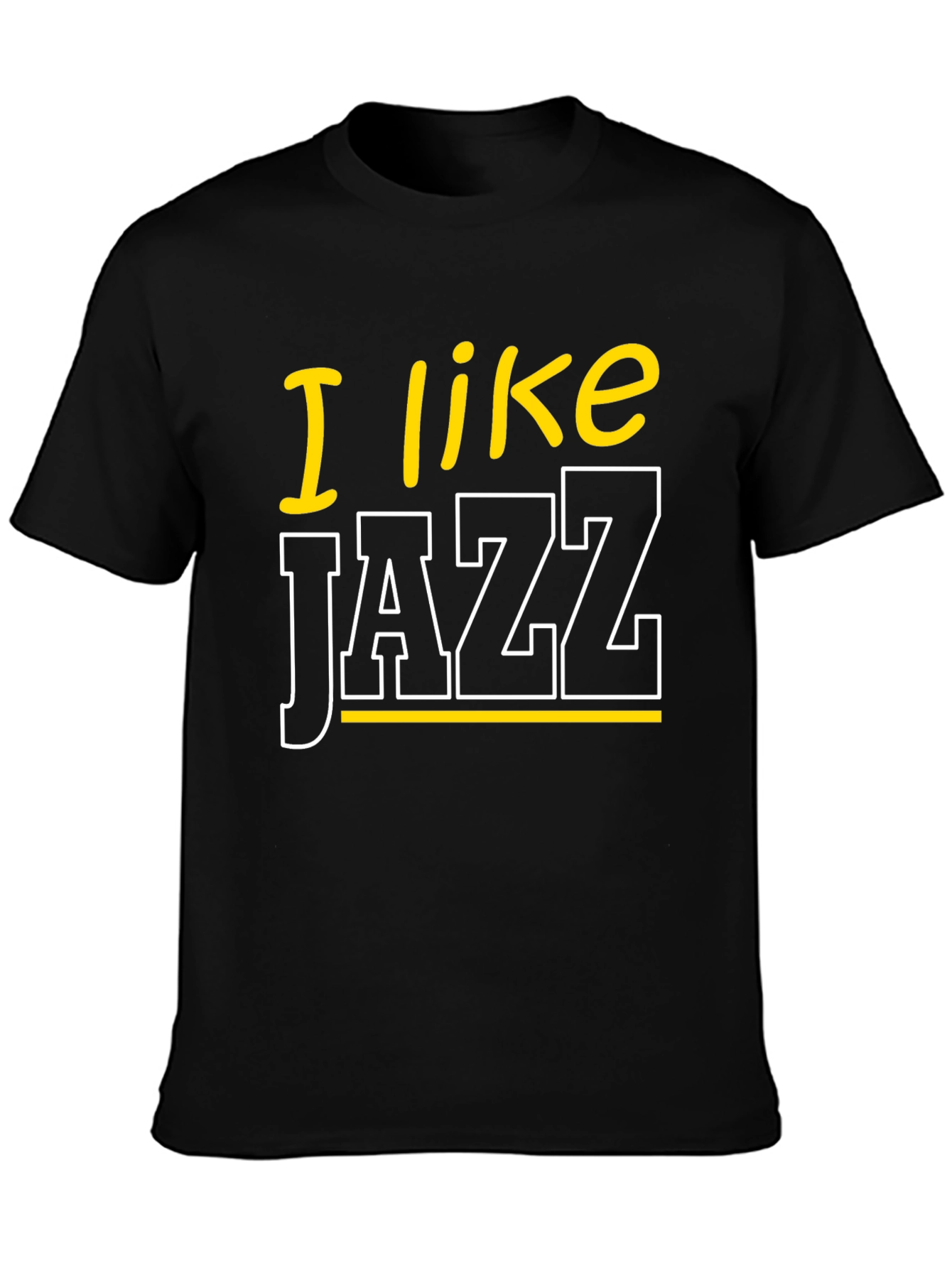 I Like Jazz Graphic Tee - Black Cotton Blend