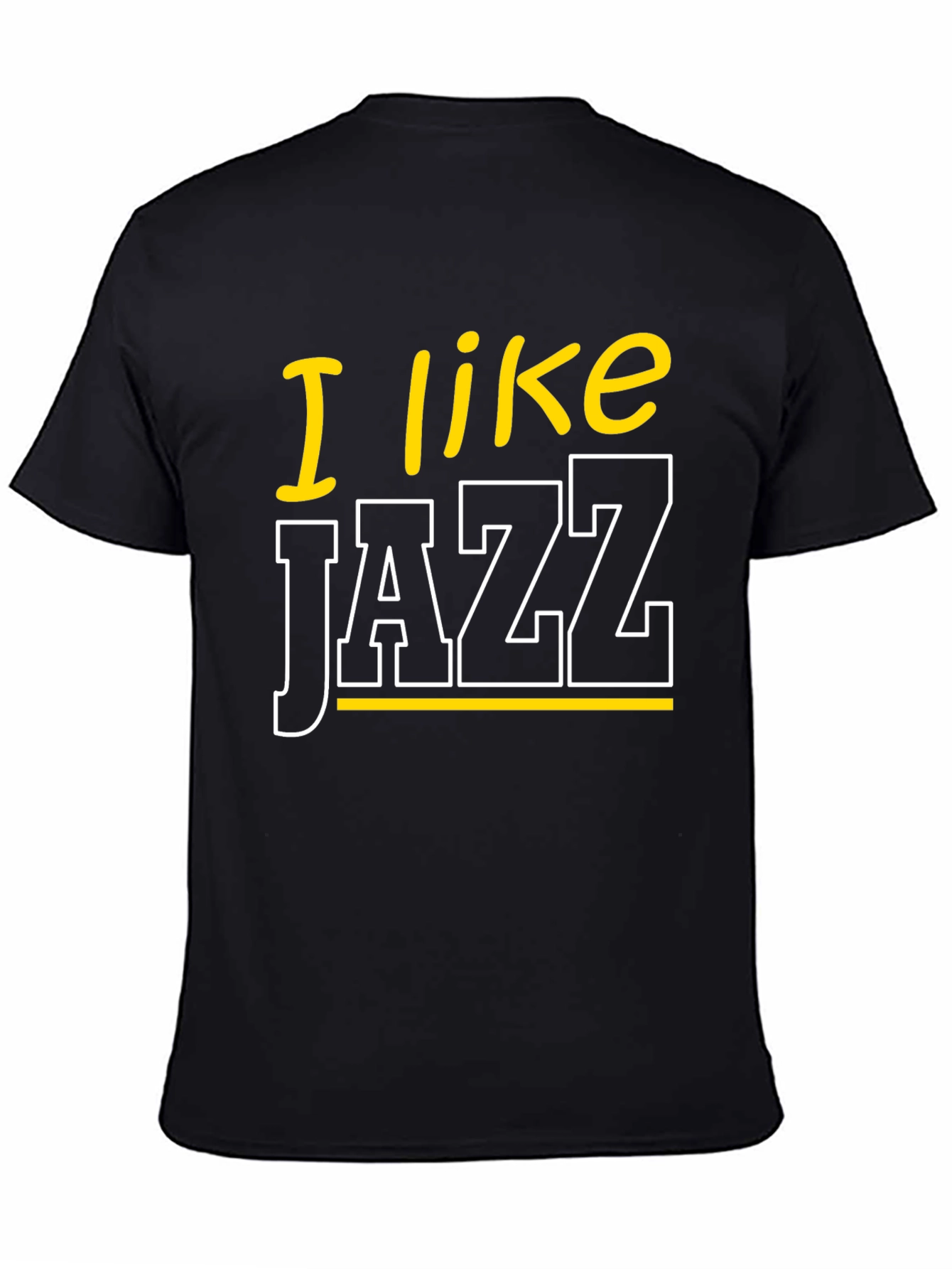 I Like Jazz Graphic Tee - Black Cotton Blend