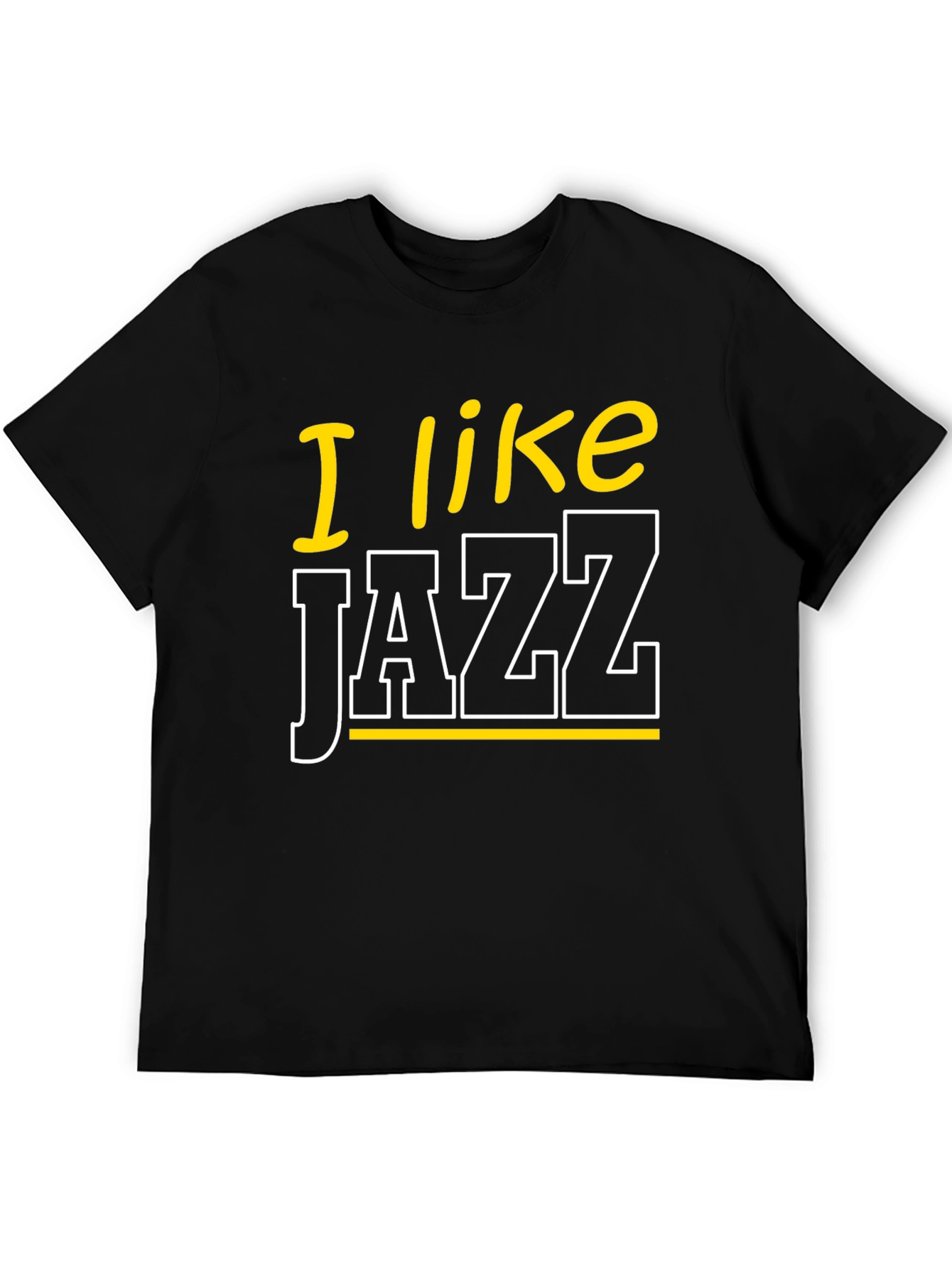 I Like Jazz Graphic Tee - Black Cotton Blend