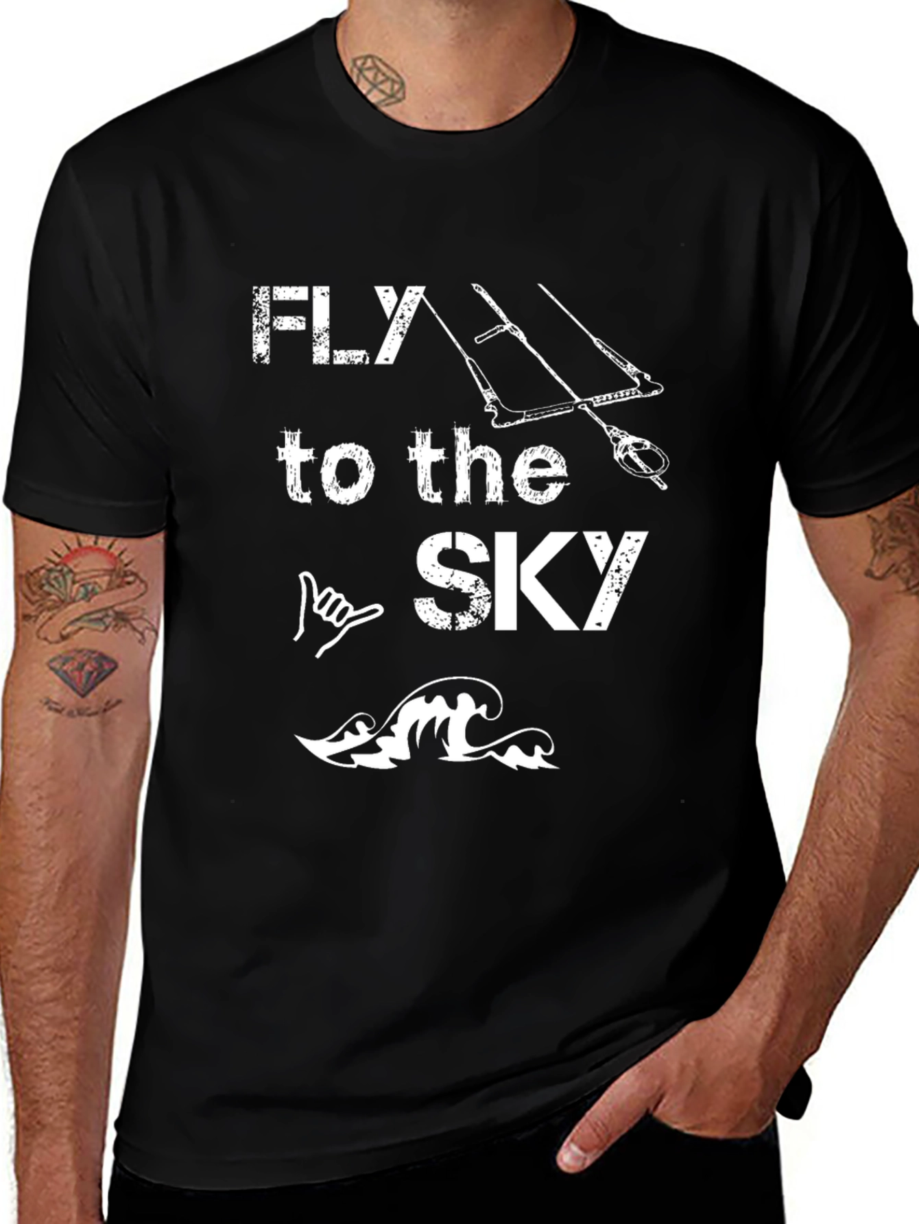 Fly to the Sky Graphic T-Shirt - Kiteboarding Design
