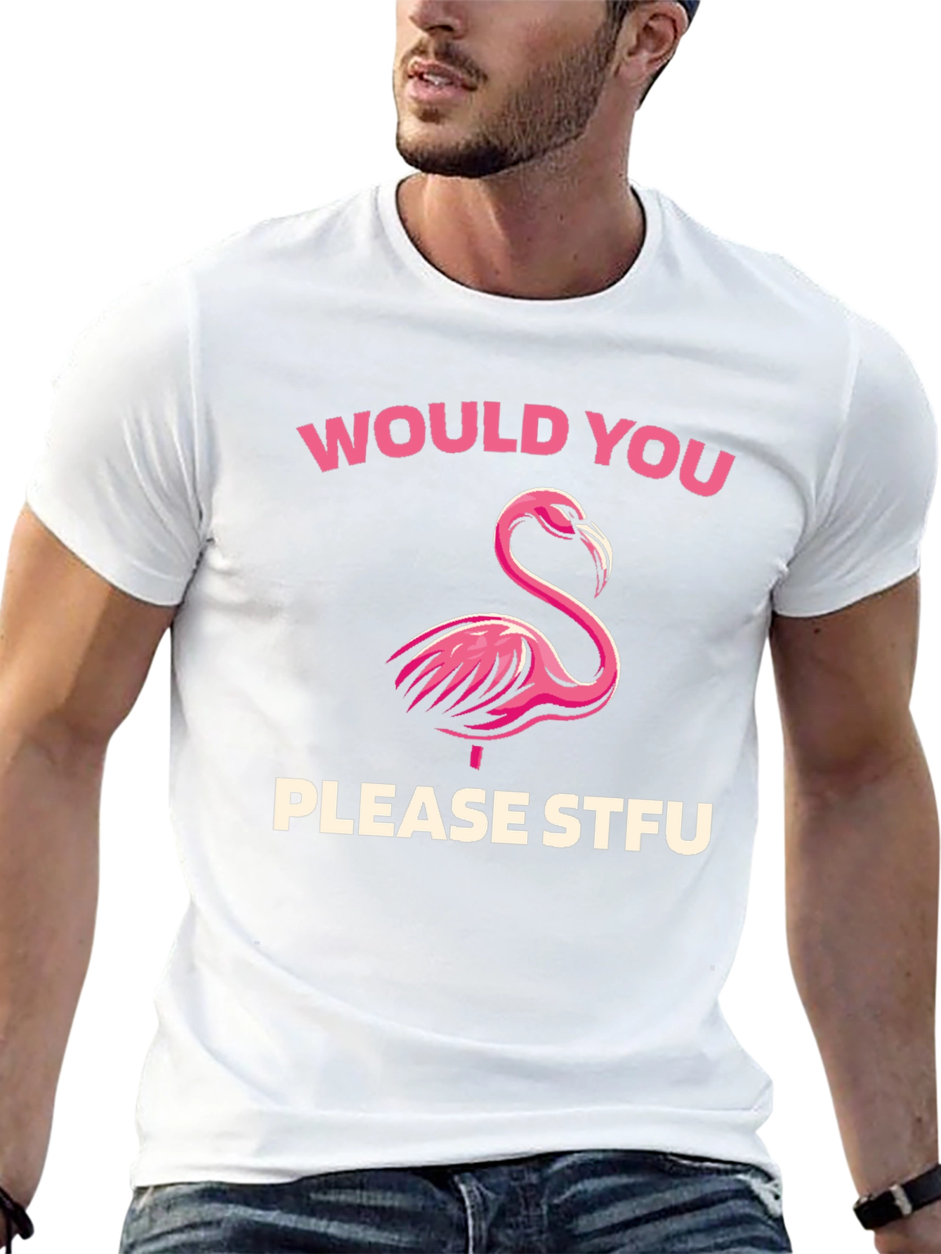 Flamingo STFU Graphic Tee - Casual Black T-Shirt