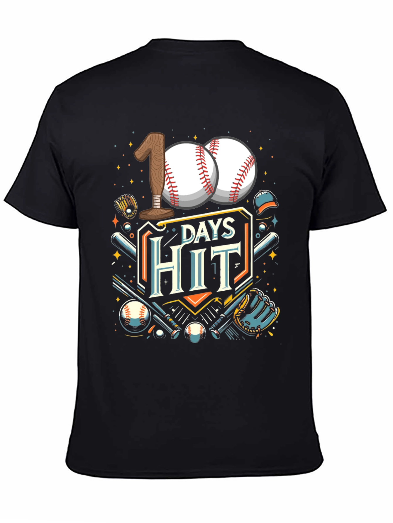 100 Days Hit Baseball T-Shirt