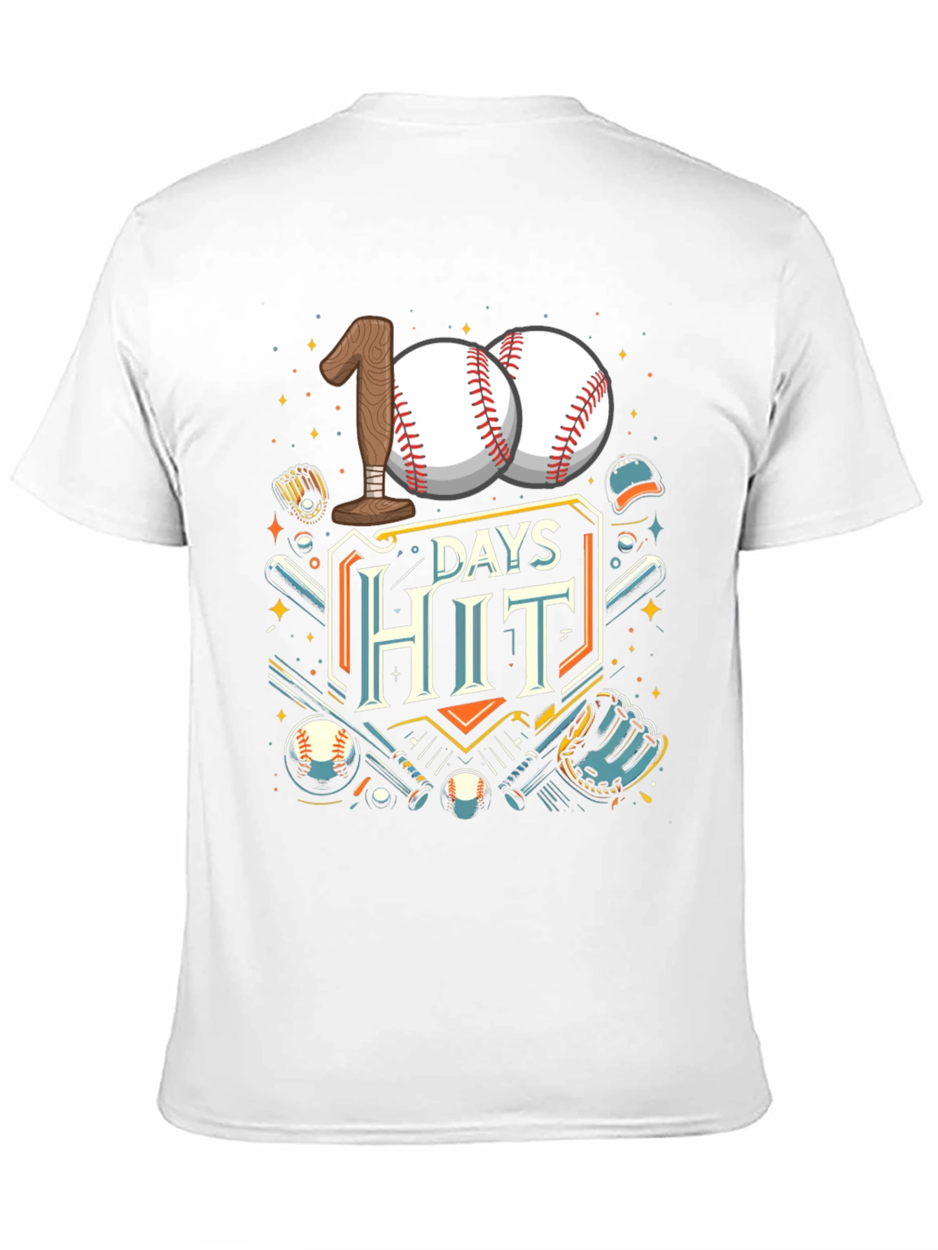 100 Days Hit Baseball T-Shirt