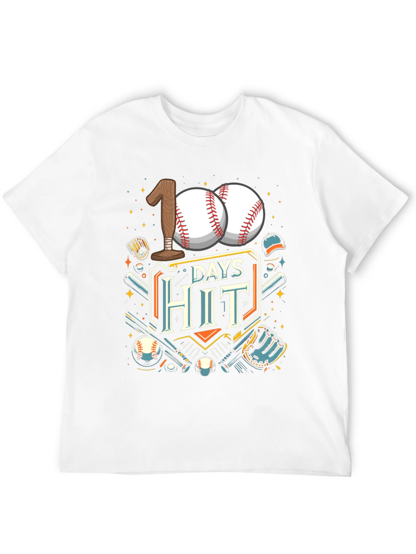 100 Days Hit Baseball T-Shirt