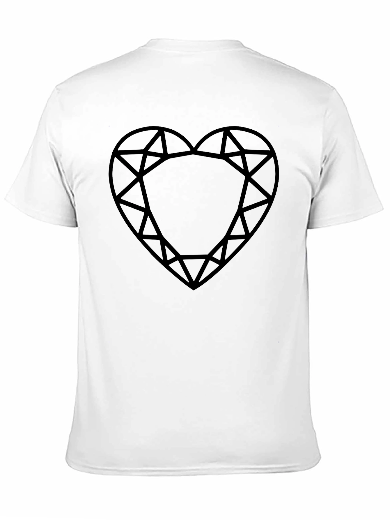 Diamond Heart Graphic Black T-Shirt - Modern Casual Wear
