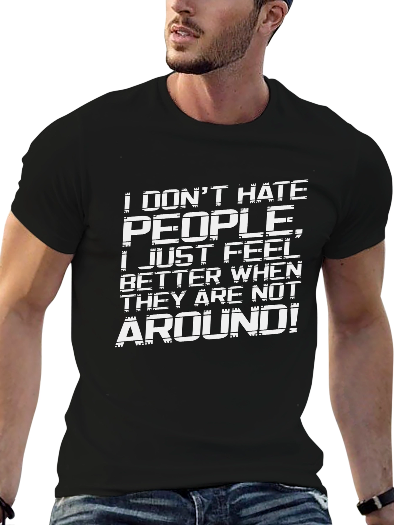 I Dont Hate People Graphic Tee - Introvert Shirt