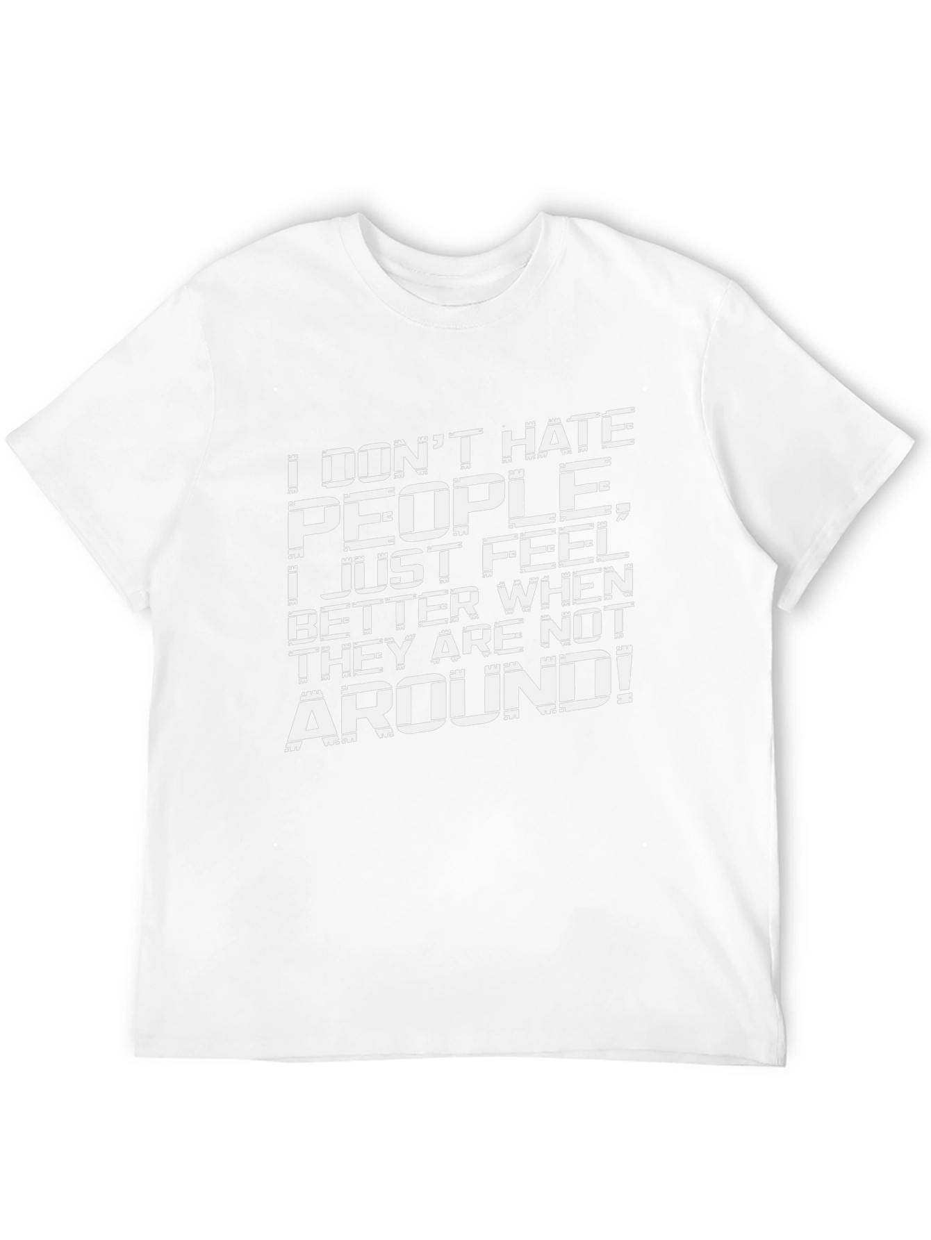 I Dont Hate People Graphic Tee - Introvert Shirt