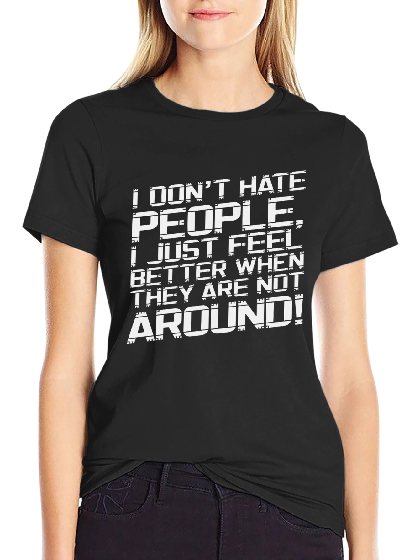 I Dont Hate People Graphic Tee - Introvert Shirt