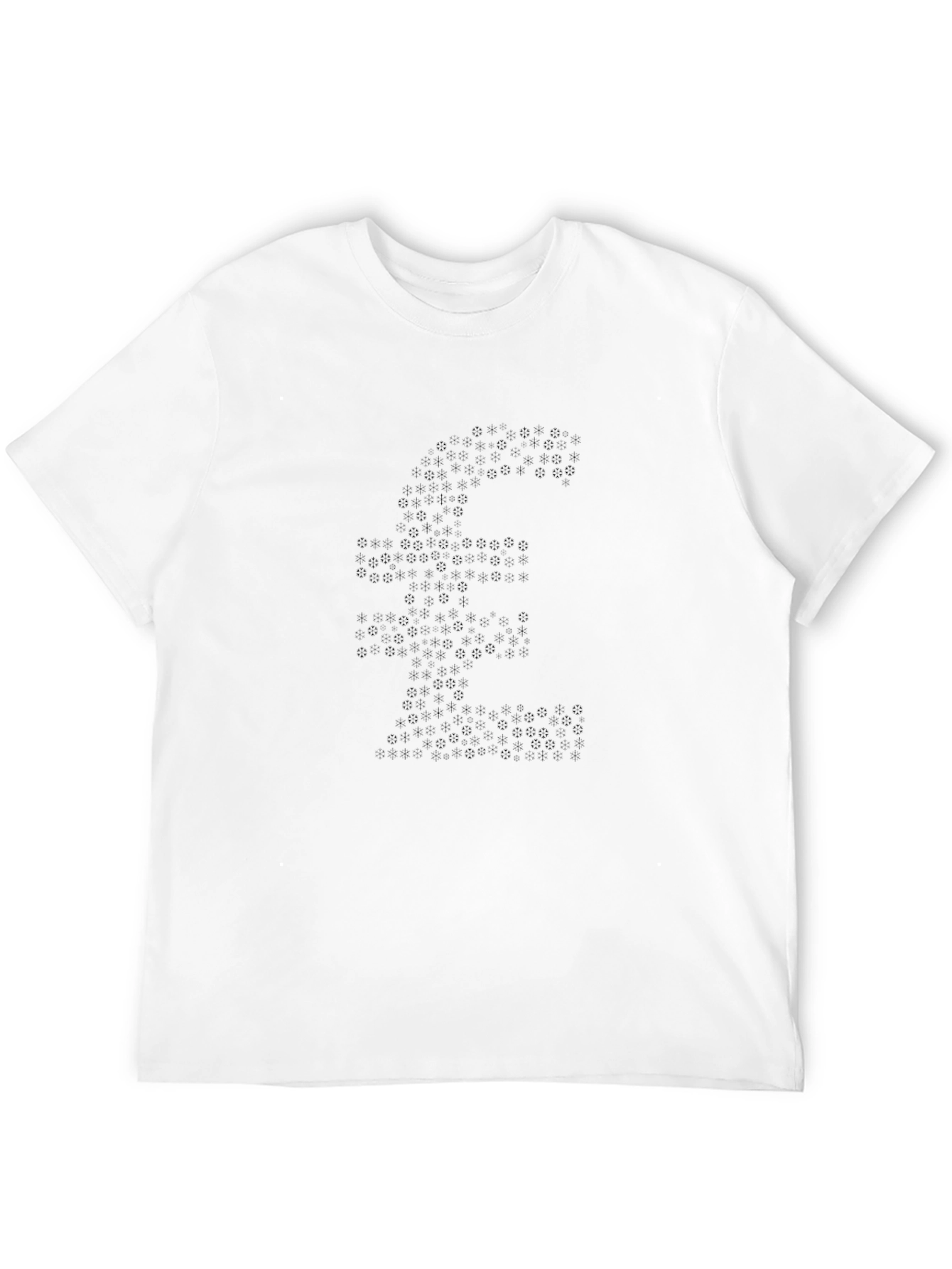 Abstract Floral Pattern Black T-Shirt