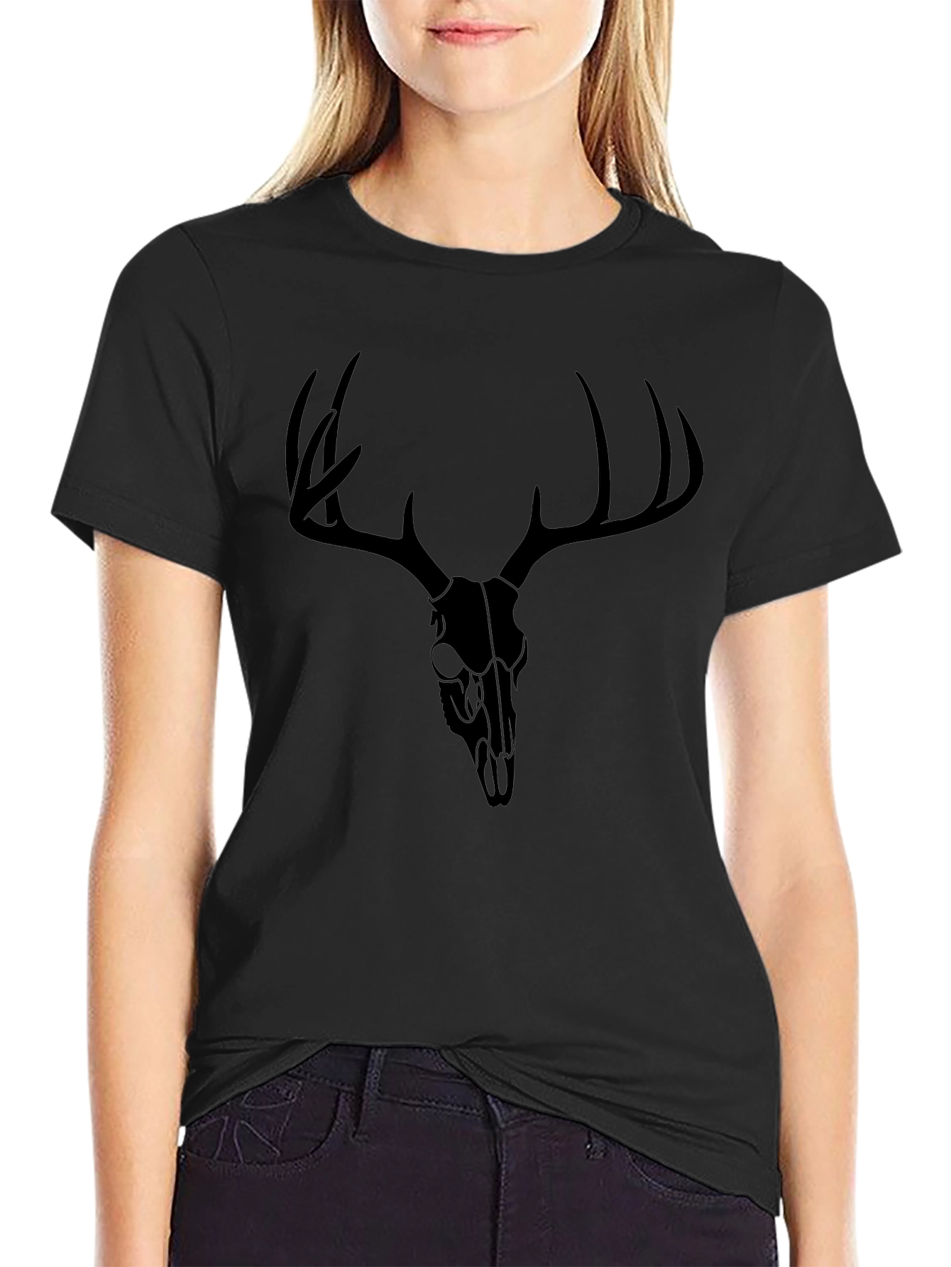 Deer Skull Graphic T-Shirt - Mens Black Tee