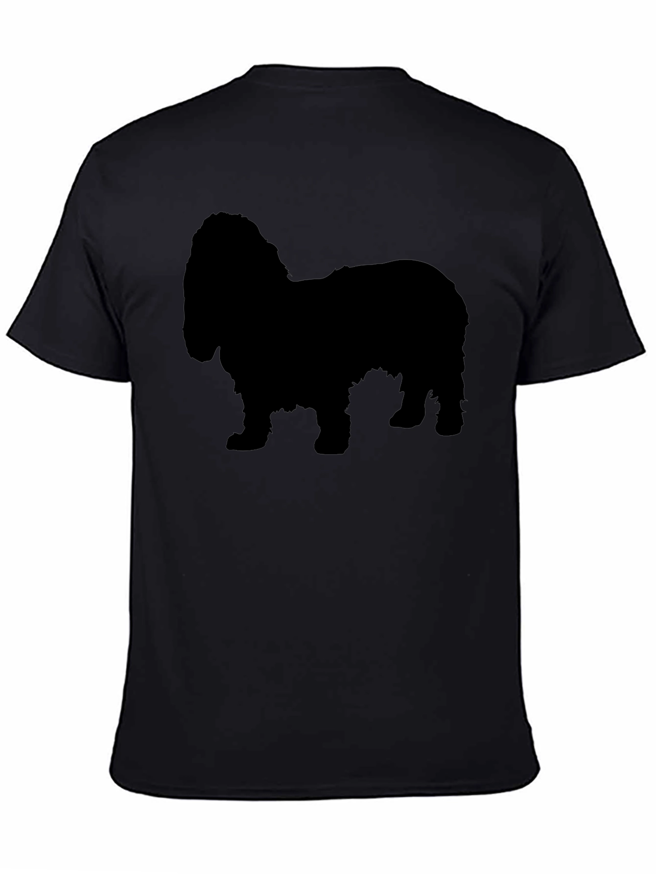 Dog Silhouette Graphic Tee - Black Cotton Blend