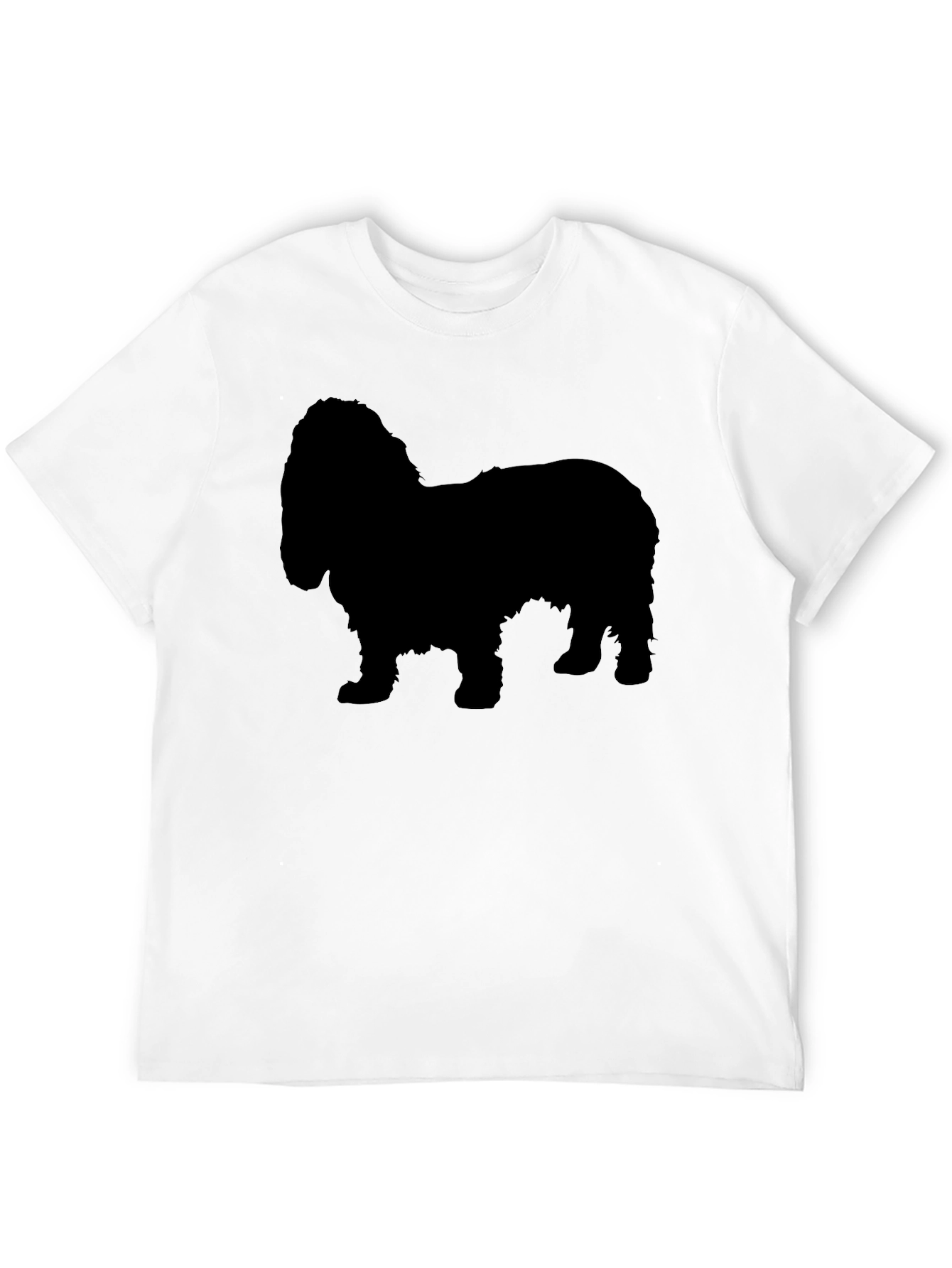 Dog Silhouette Graphic Tee - Black Cotton Blend