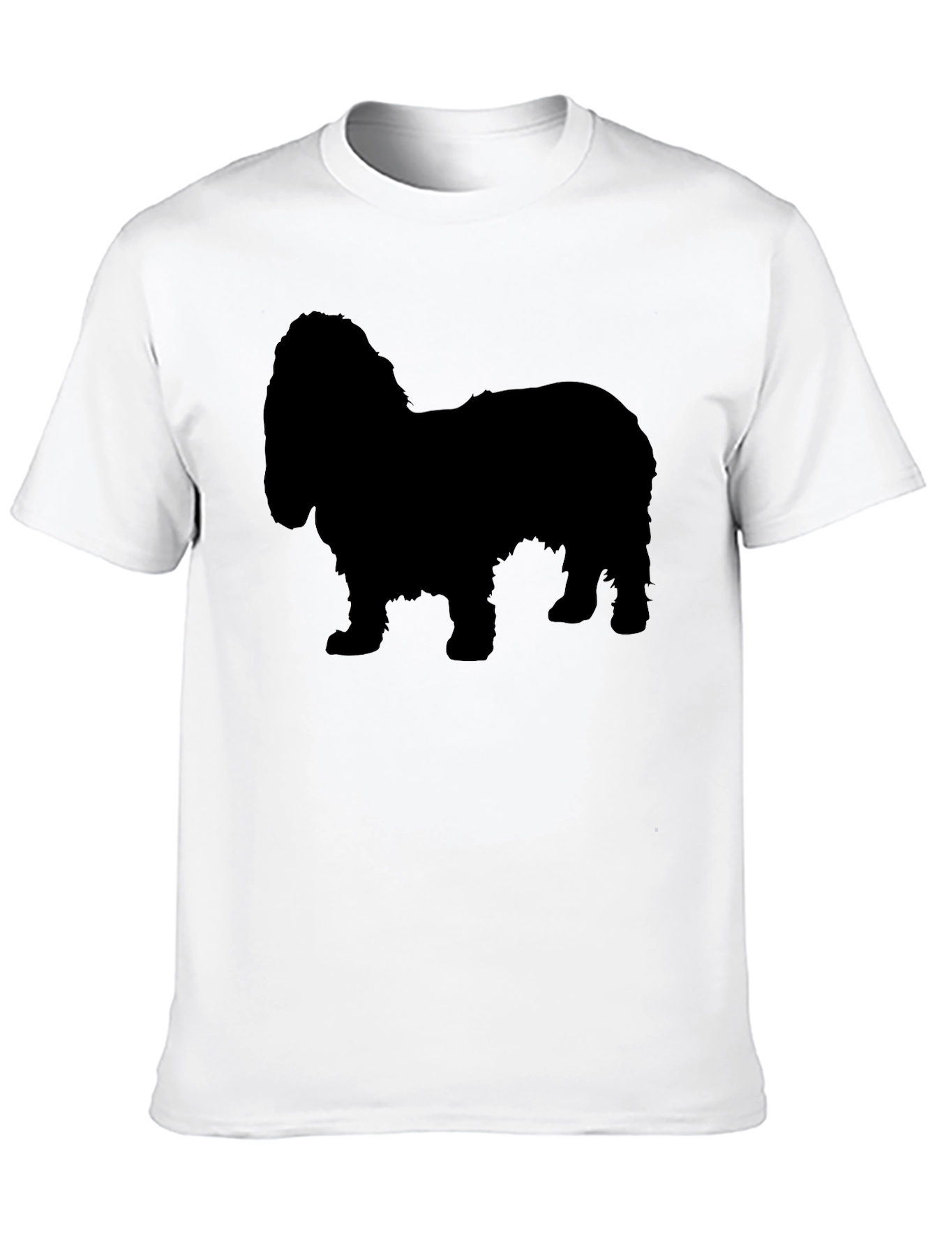 Dog Silhouette Graphic Tee - Black Cotton Blend