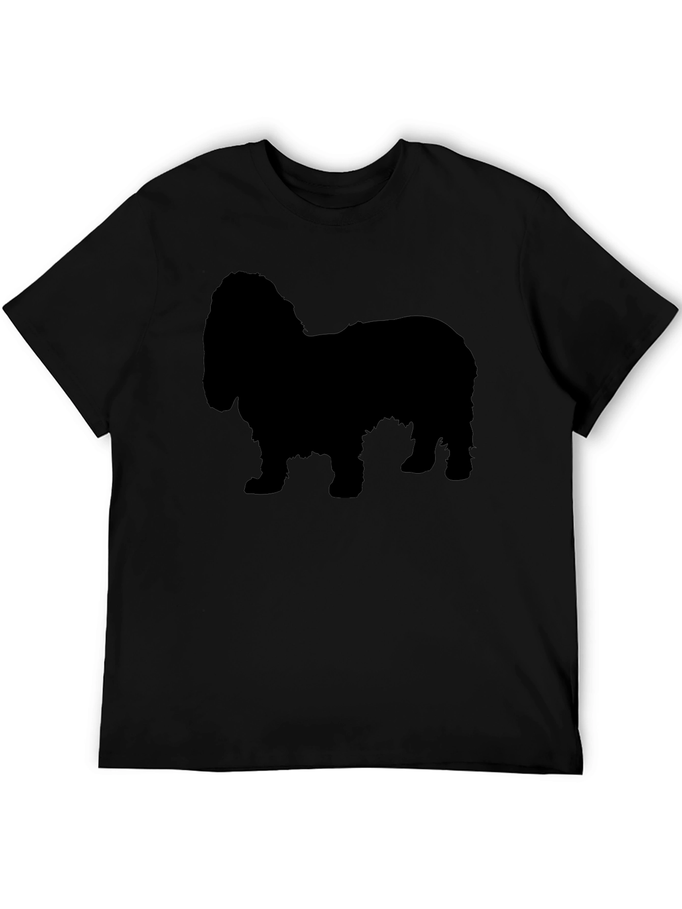 Dog Silhouette Graphic Tee - Black Cotton Blend